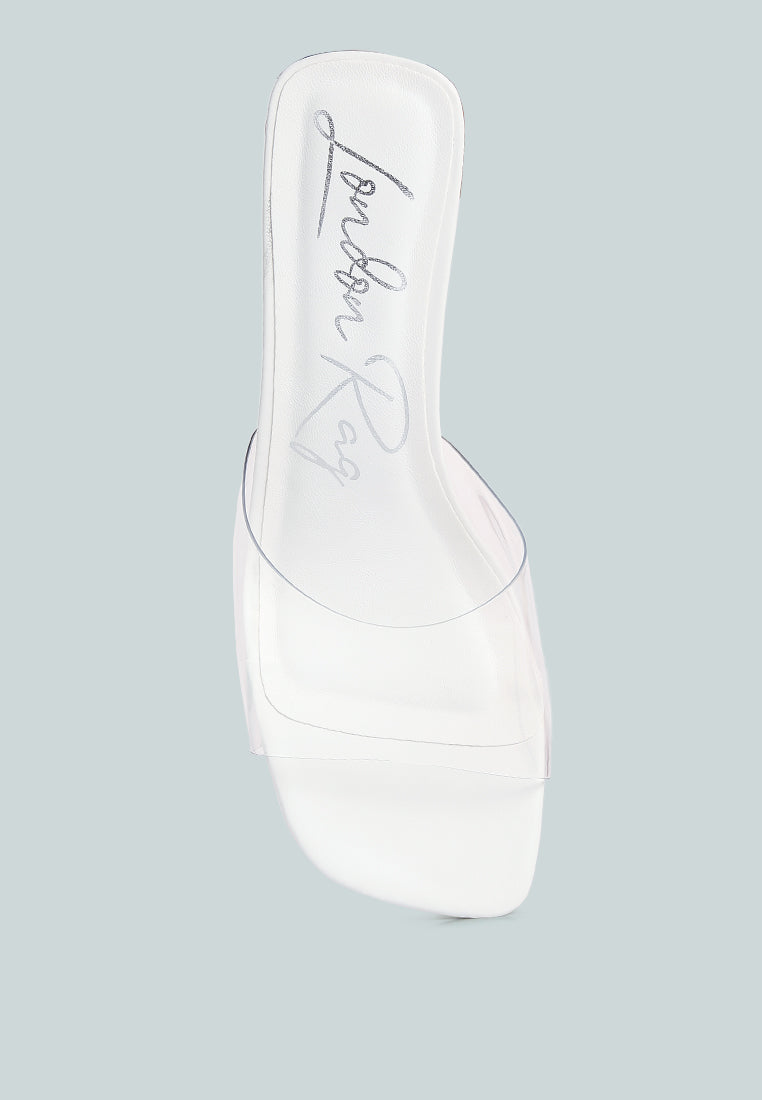 Eugnie Clear Straps Block Heel Sandals featuring a stylish square toe and clear strap design, perfect for casual and formal wear.