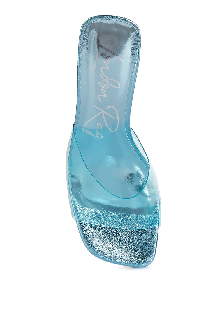 Eugnie Clear Straps Block Heel Sandals featuring a stylish square toe and clear strap design, perfect for casual and formal wear.