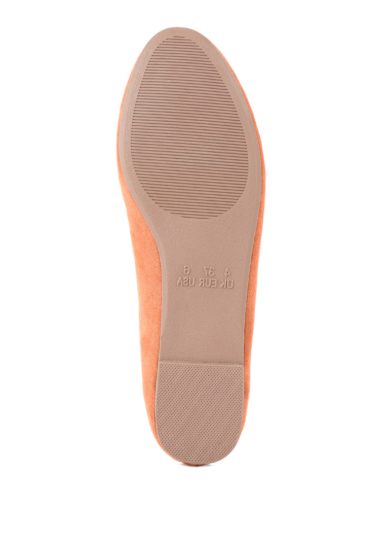 A pair of Eyeore Microfiber Casual Ballerinas featuring a soft microfiber upper, pointed toe design, and durable rubber outsole, perfect for casual wear.