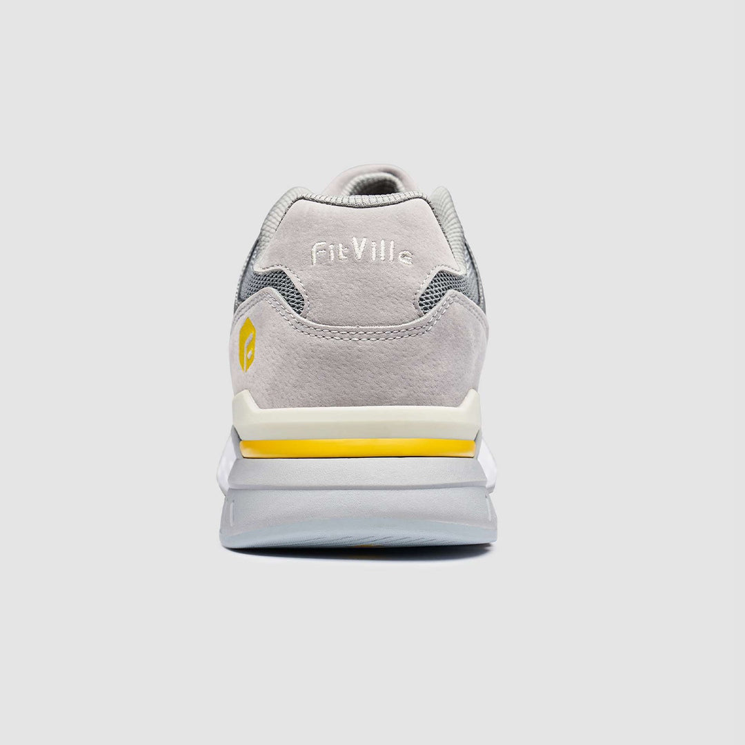 FitVille Men's Rebound Core Walking Shoes V1 showcasing a wide toe box, premium suede upper, and shock-absorbing soles for ultimate comfort.