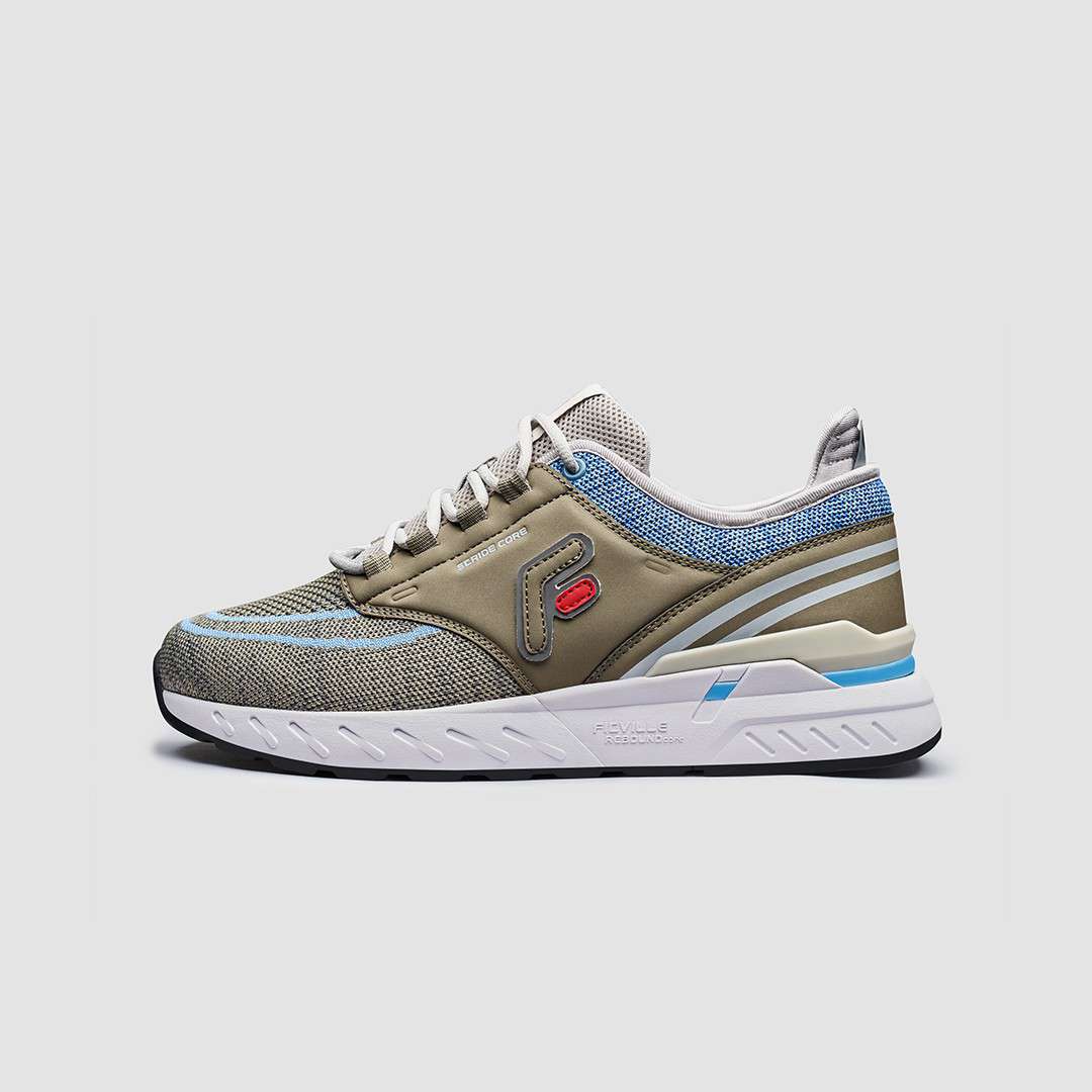 FitVille Men's Stride Core Running Shoes V3 showcasing a breathable Flyknit upper, wide toe box, and PropelCore™ sole technology.