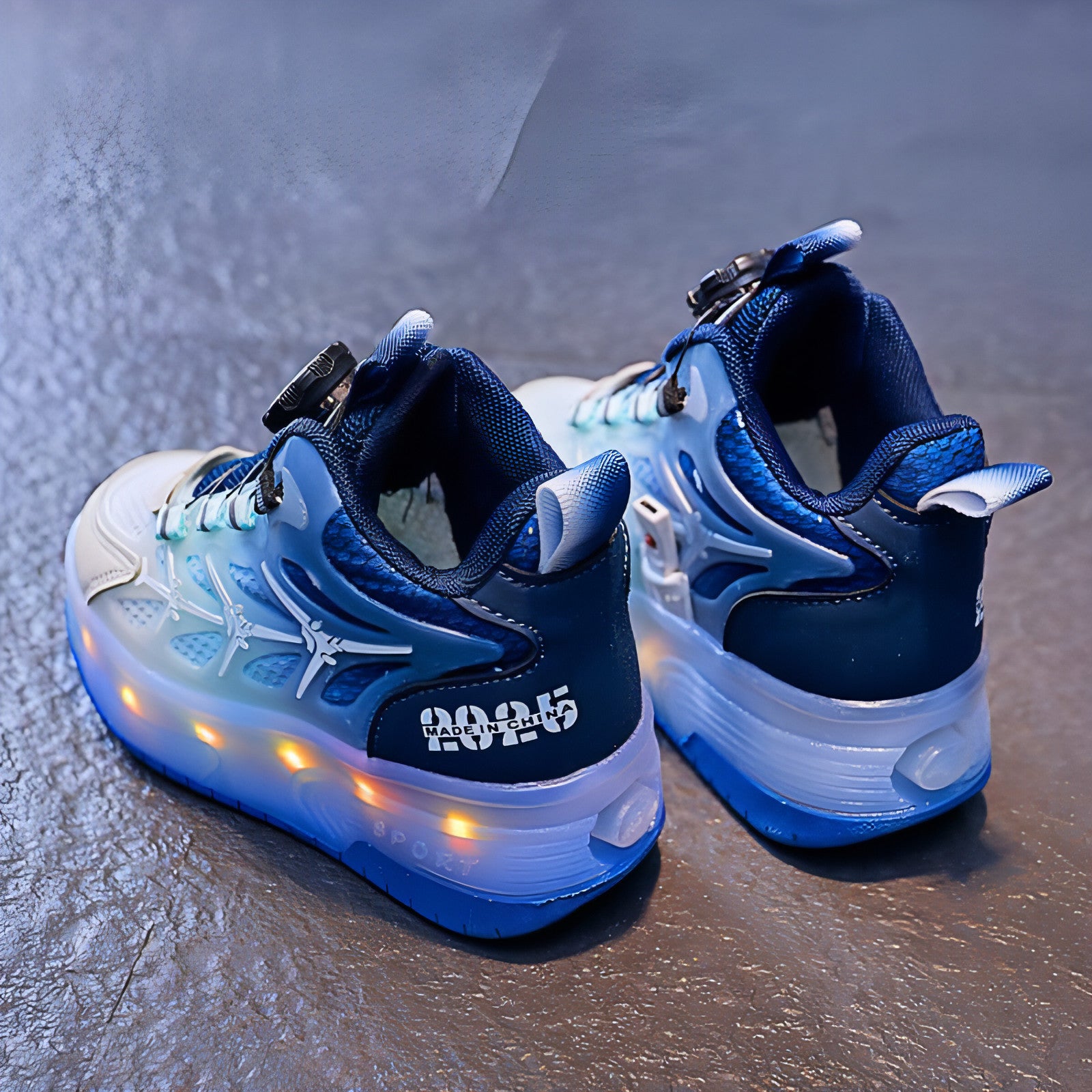 Photo inspiration: Visual Reference: Spocket Dropship Flashroll Light Up Knob Skater Sneakers For Kids