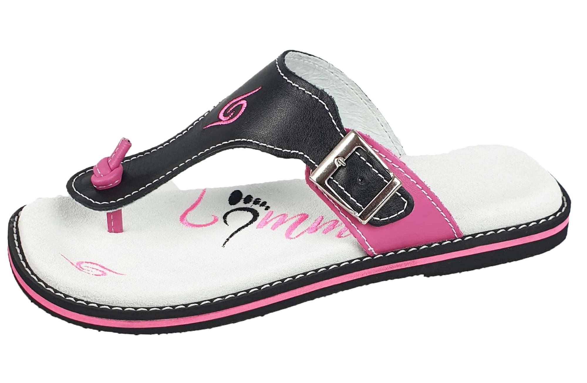 Stylish schwarz/rosa Flip-Flops 4051 with adjustable strap and anatomical footbed for comfort.