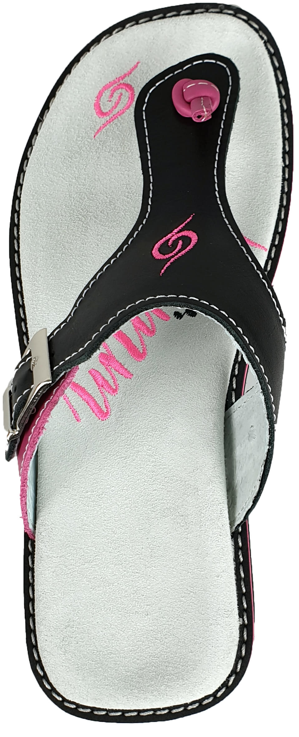 Stylish schwarz/rosa Flip-Flops 4051 with adjustable strap and anatomical footbed for comfort.