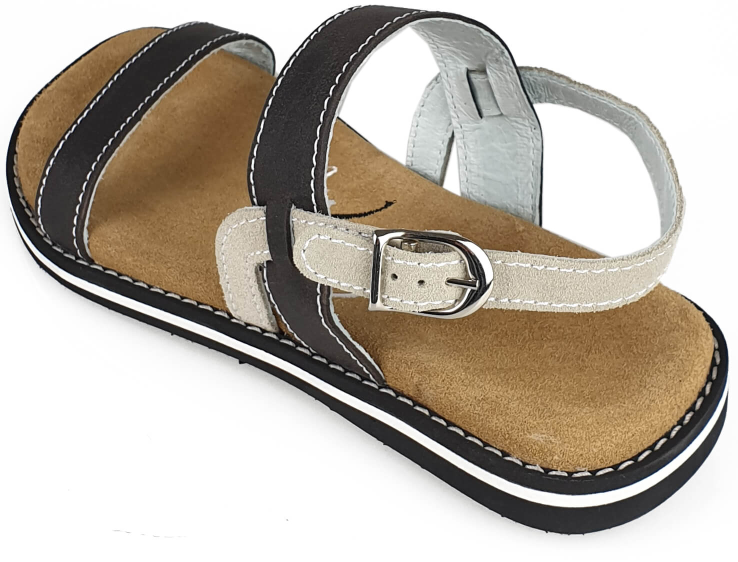 Stylish Braun and Beige Flip-Flops 4052 with anatomical insole, perfect for summer wear.