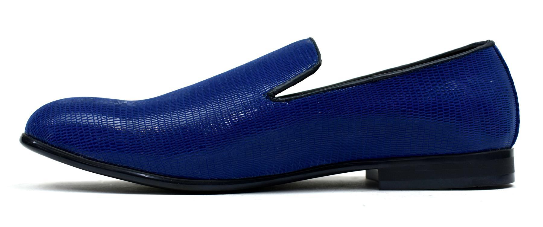 Men's Croc Loafer in Blue showcasing a stylish croc pattern and slip-on design.
