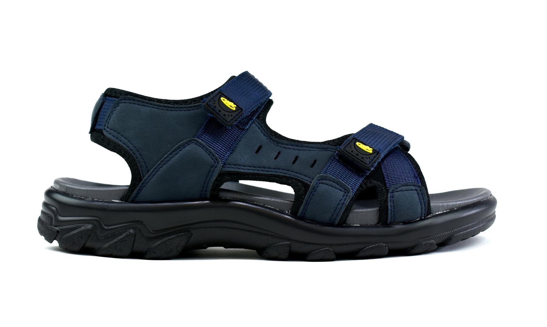 Men's strappy summer sandals featuring a breathable upper, cushioned insock, and durable sole, perfect for summer outings.