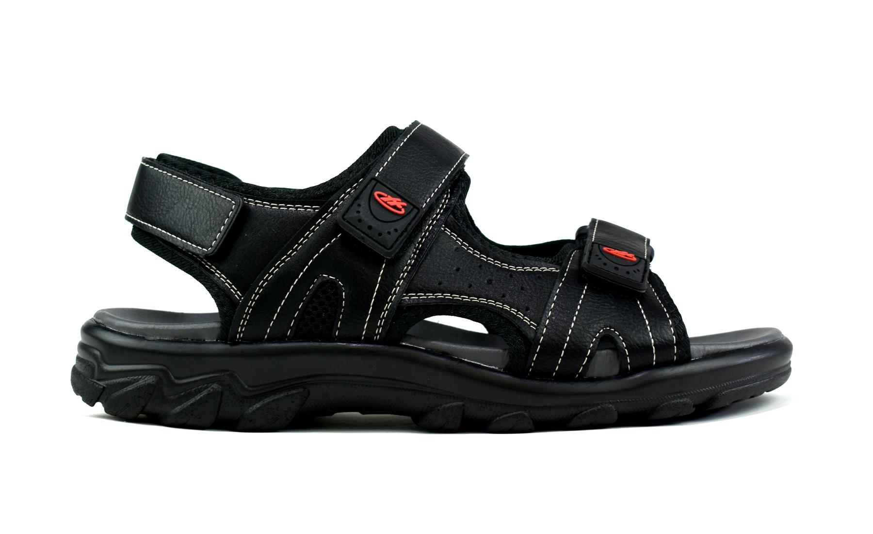 Men's strappy summer sandals made of synthetic PU with a textile lining, showcasing a stylish design suitable for warm weather.