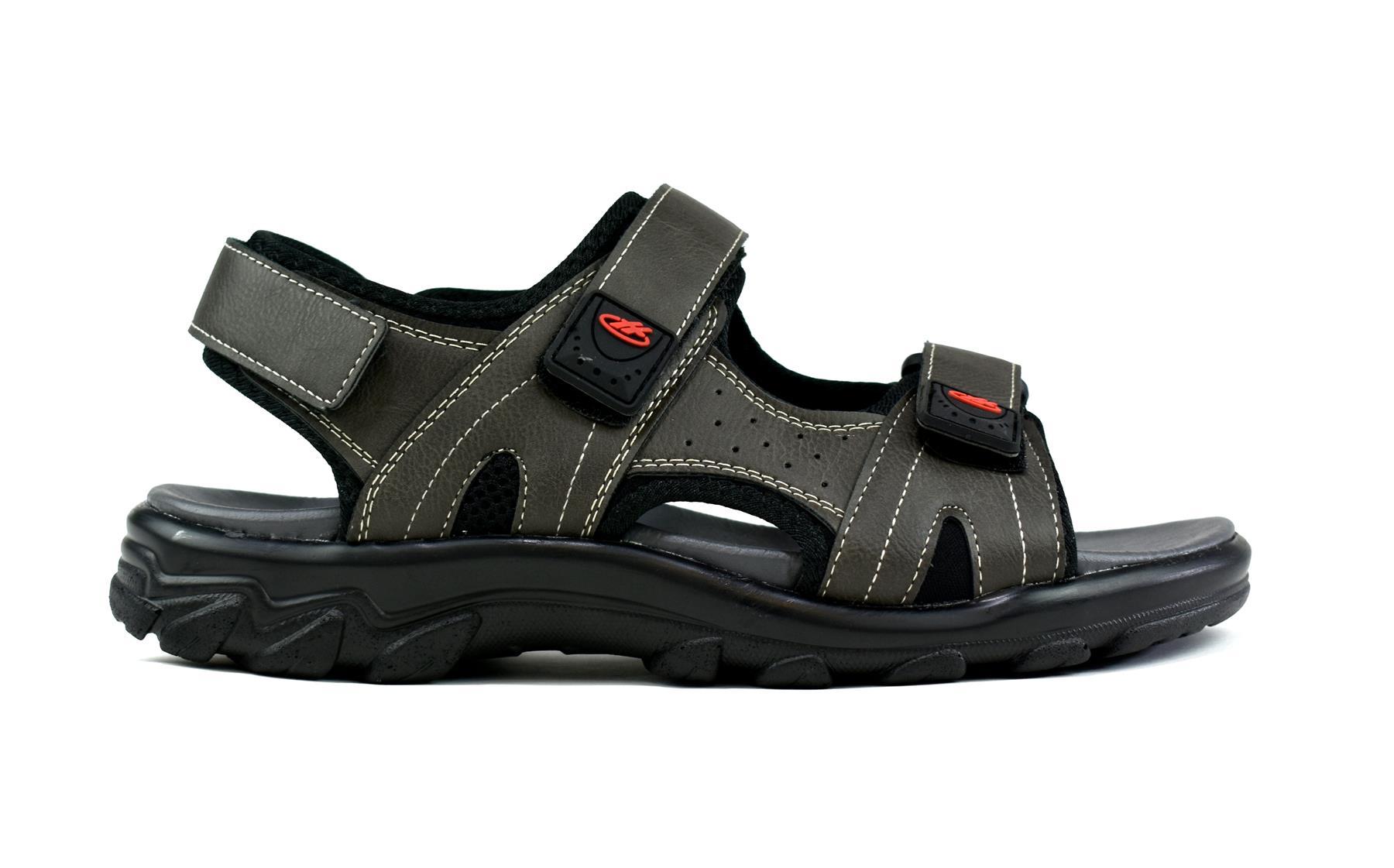Men's strappy summer sandals made of synthetic PU with a textile lining, showcasing a stylish design suitable for warm weather.