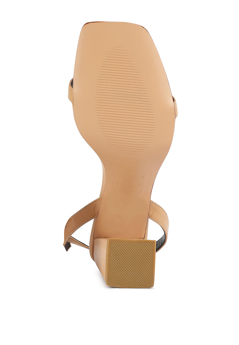 Elegant Mooncut Ankle Strap Block Heel Sandals in black croc texture, featuring a pin-buckle fastening and open square toe design.