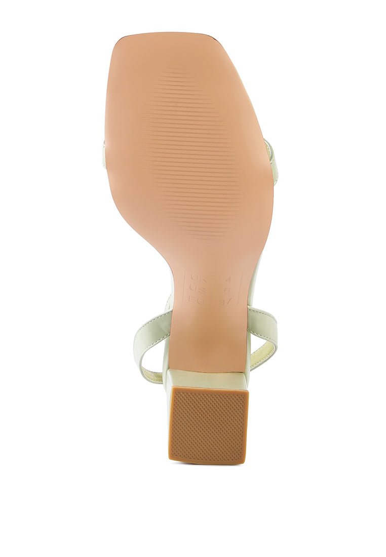 Elegant Mooncut Ankle Strap Block Heel Sandals in black croc texture, featuring a pin-buckle fastening and open square toe design.