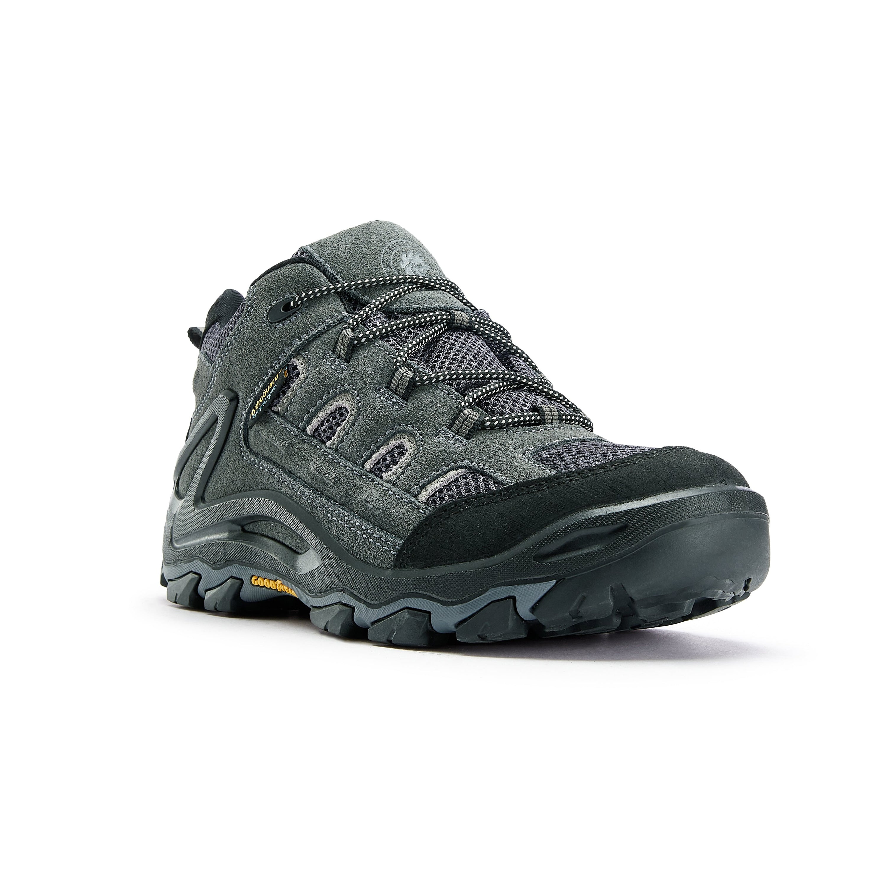A pair of ROCKROOSTER Men's 6 Inch Hiking Boots showcasing nubuck leather, rubber outsole, and waterproof features, ideal for outdoor adventures.