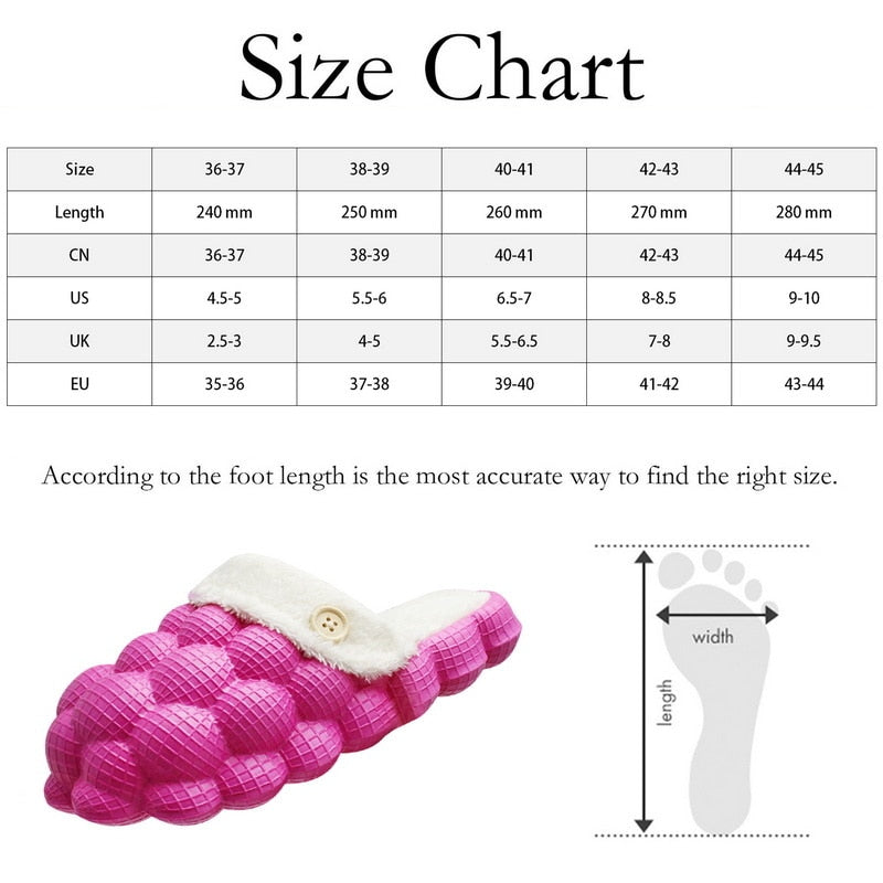 A pair of Non-slip Warm Cotton Bubble Home Slides in beige, showcasing their soft texture and non-slip sole, perfect for indoor comfort.