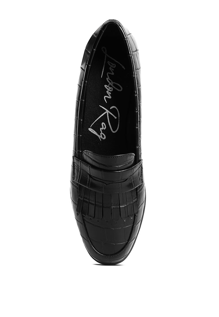 Pecker Black Patent PU Everyday Loafer showcasing a shiny black finish, ergonomic design, and slip-on style, perfect for formal wear.