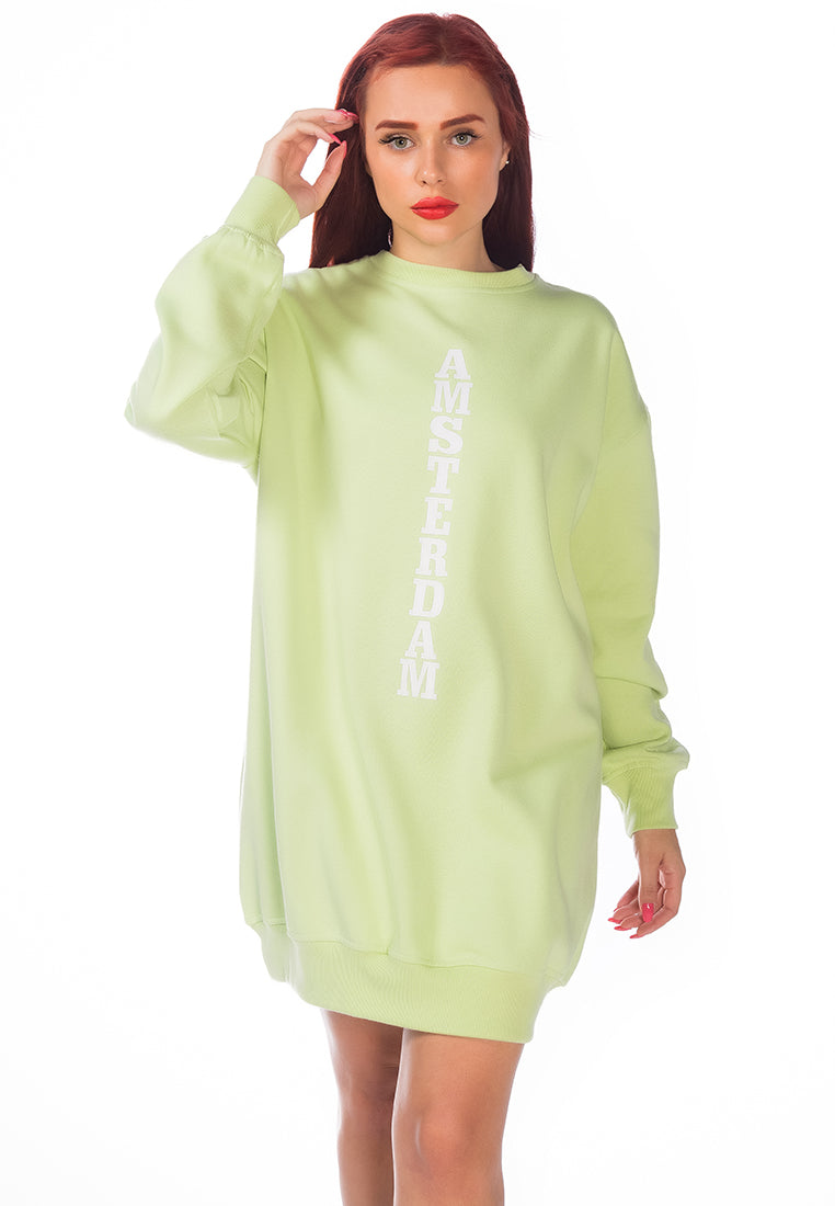 A cozy Printed Oversized Live-In Sweatshirt featuring a trendy print, relaxed fit, and full sleeves, perfect for casual outings and indoor gatherings.