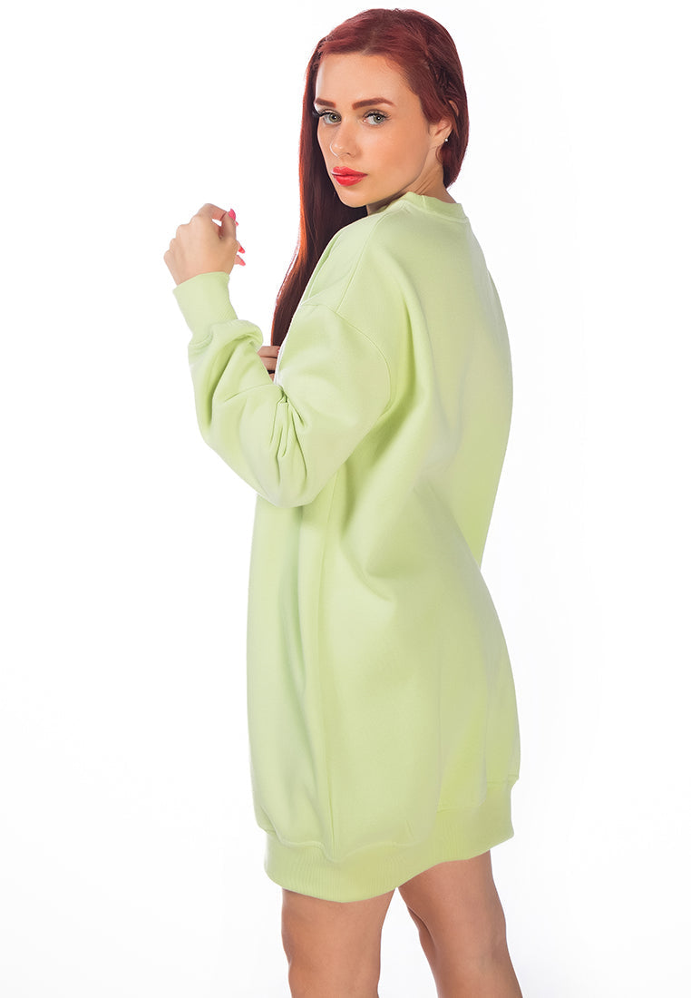 A cozy Printed Oversized Live-In Sweatshirt featuring a trendy print, relaxed fit, and full sleeves, perfect for casual outings and indoor gatherings.