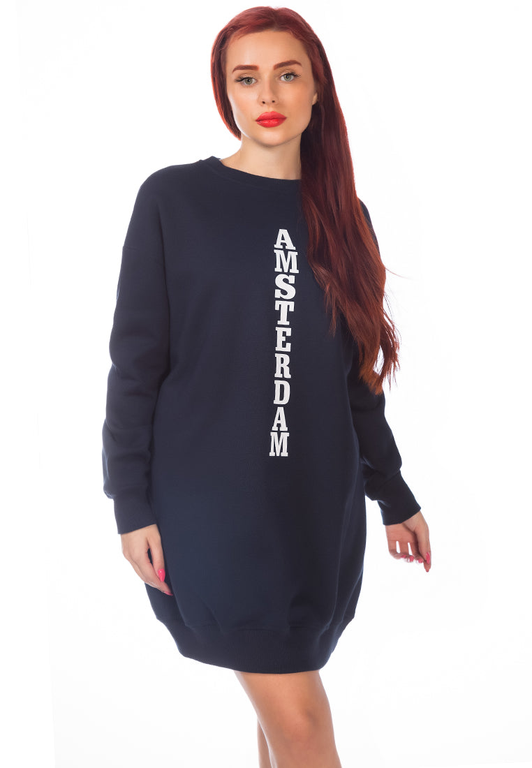 A cozy Printed Oversized Live-In Sweatshirt featuring a trendy print, relaxed fit, and full sleeves, perfect for casual outings and indoor gatherings.