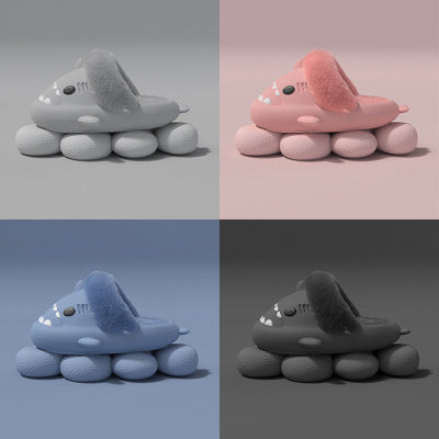 A pair of stylish removable thick soled cotton slippers in various colors, showcasing their comfortable design and durable EVA material.