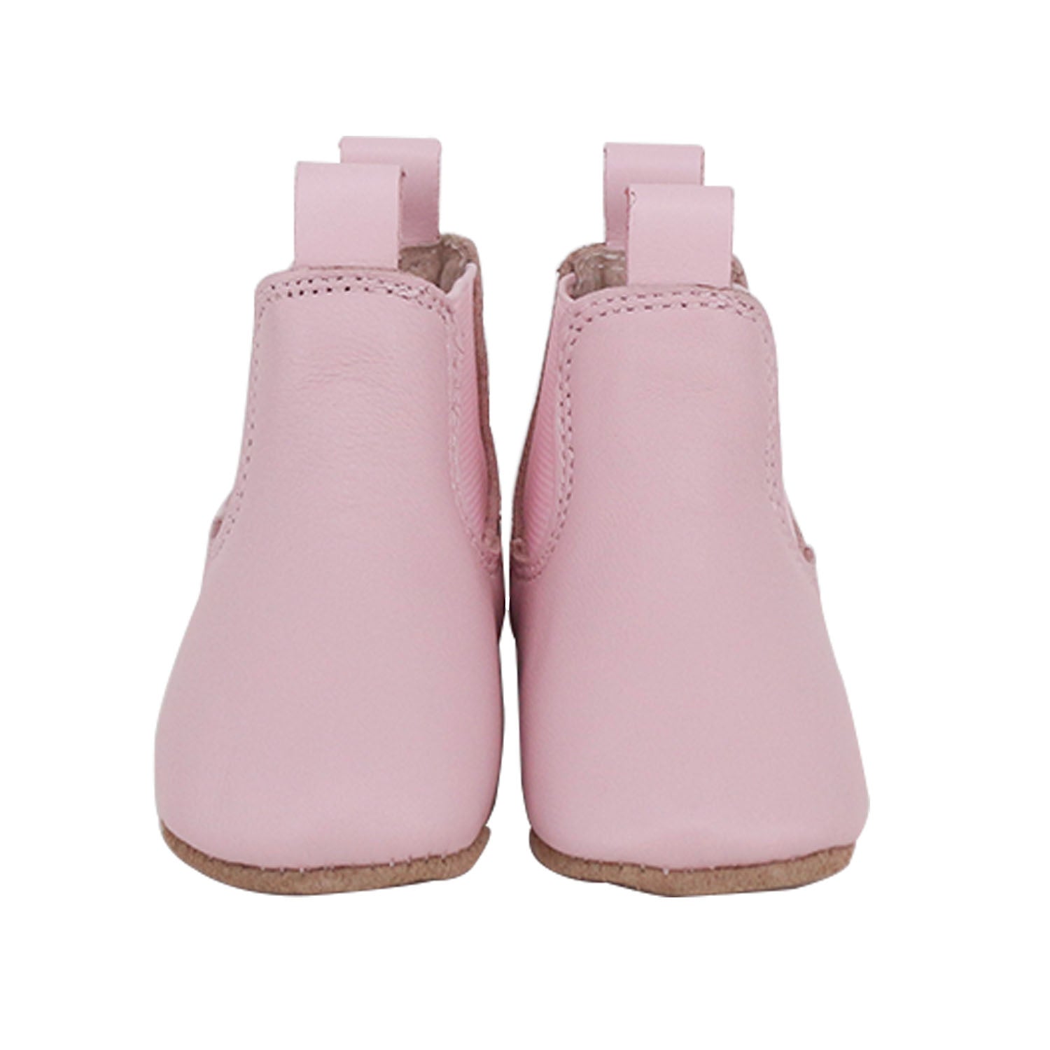 SKEANIE Riding Style Baby & Toddler Pre Walker Boots in Pink, made from luxe leather with elasticised sides for a secure fit.