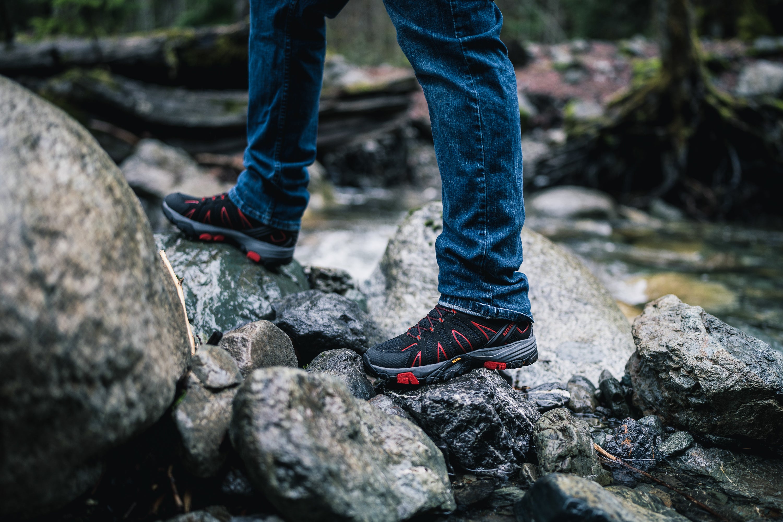 ROCKROOSTER Bedrock Black 6 Inch Waterproof Hiking Boots featuring Vibram® outsole and microfiber leather upper, designed for comfort and durability.