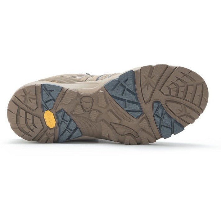ROCKROOSTER Bedrock Sand 6 Inch Waterproof Hiking Boots featuring VIBRAM® outsole, showcasing their durable design and stylish Sand/Gray color.