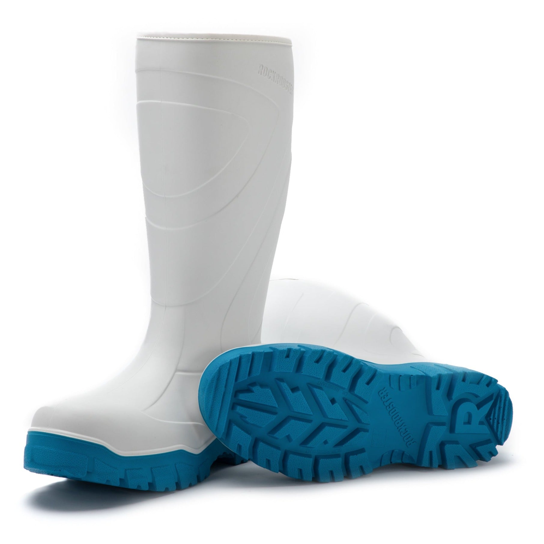 RockRooster Porter Men's PU Composite Wellington boots, featuring a slip-resistant outsole and waterproof design, ideal for outdoor work.