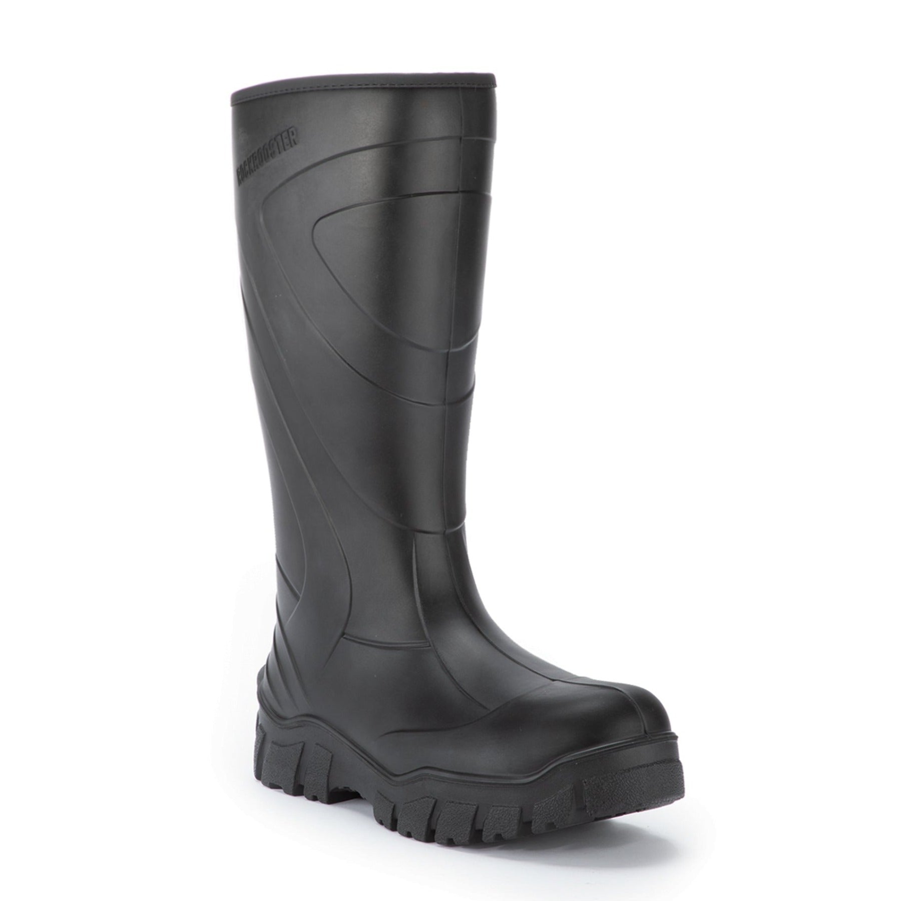 RockRooster Porter Men's PU Composite Wellington boots, featuring a slip-resistant outsole and waterproof design, ideal for outdoor work.