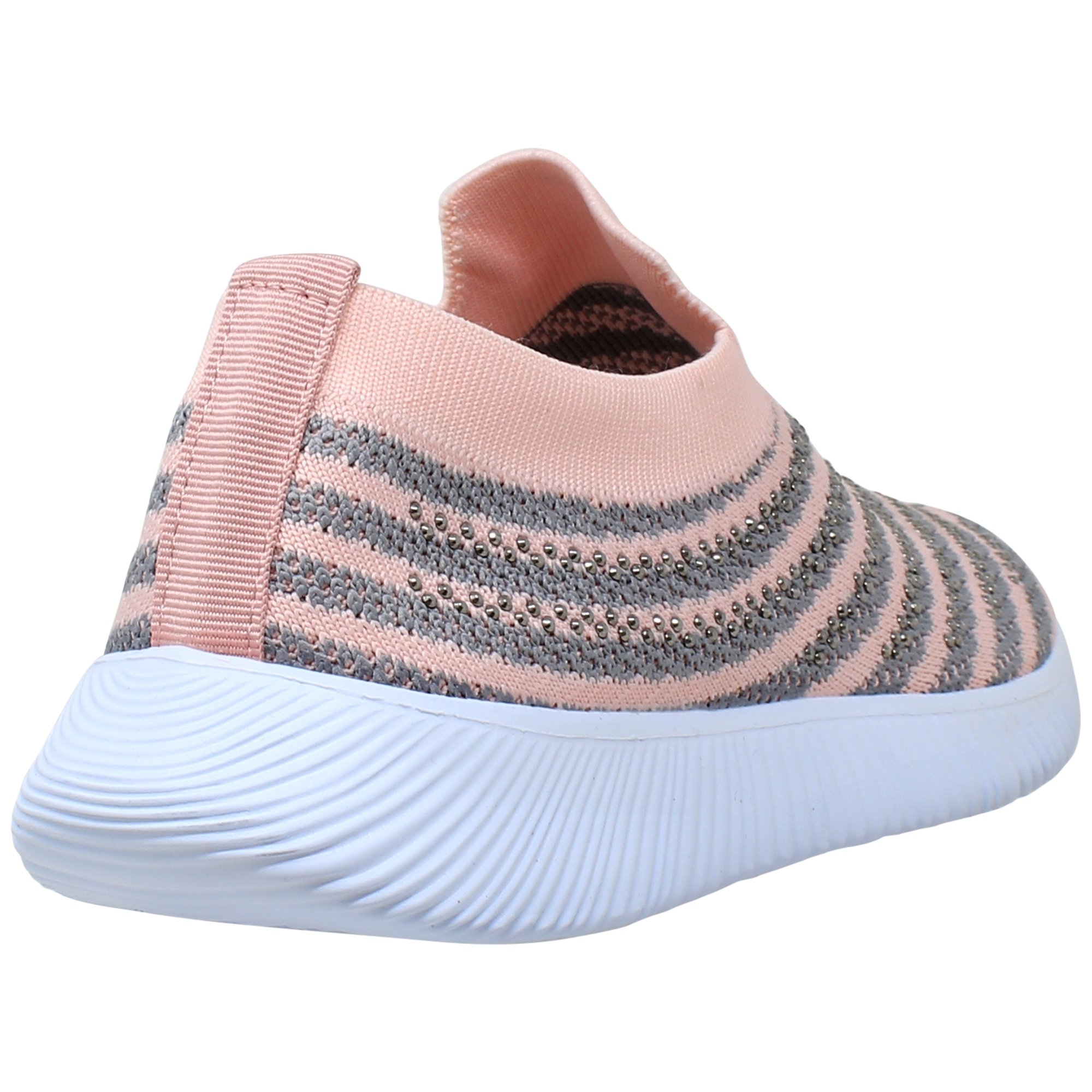 SOBEYO Women's Sneakers in pink with rhinestone strips, featuring a breathable mesh upper and lightweight design.