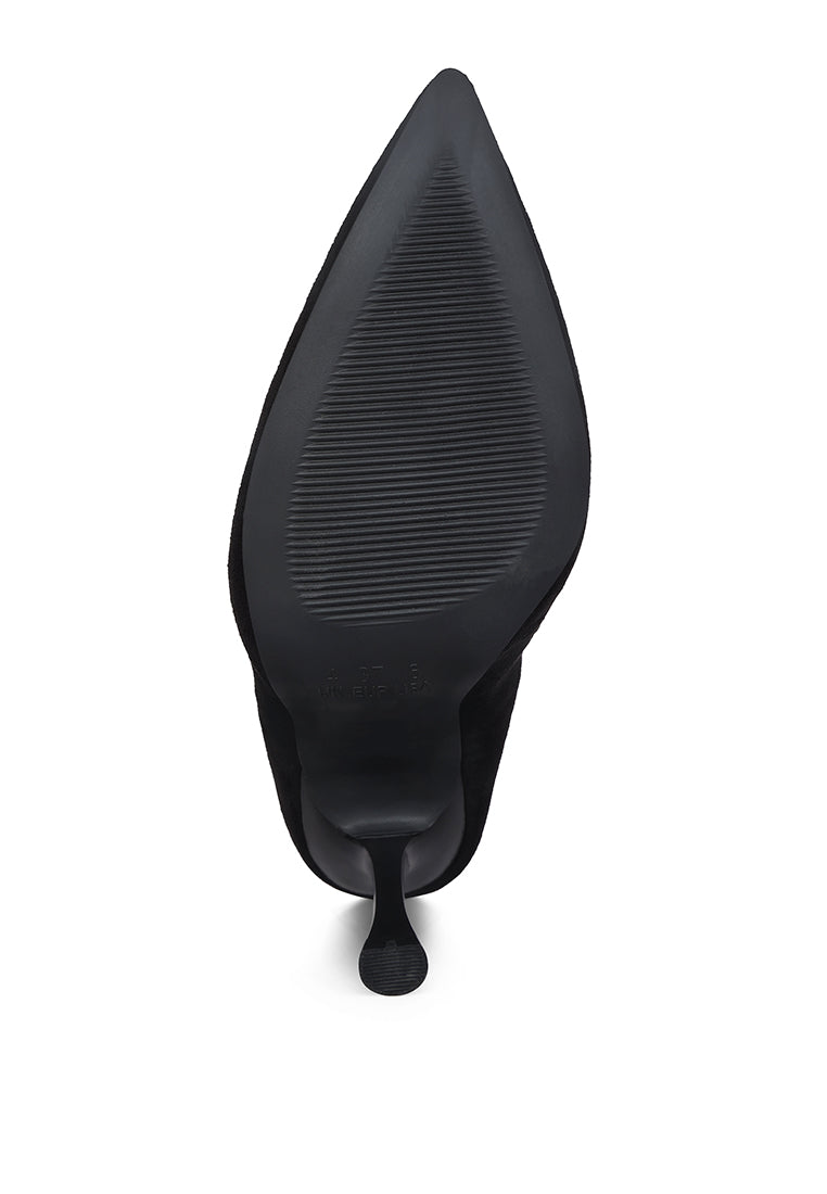 Tweeple Stiletto Boot with a pointed toe, featuring a sleek design, side zipper, and high heel, perfect for stylish women.