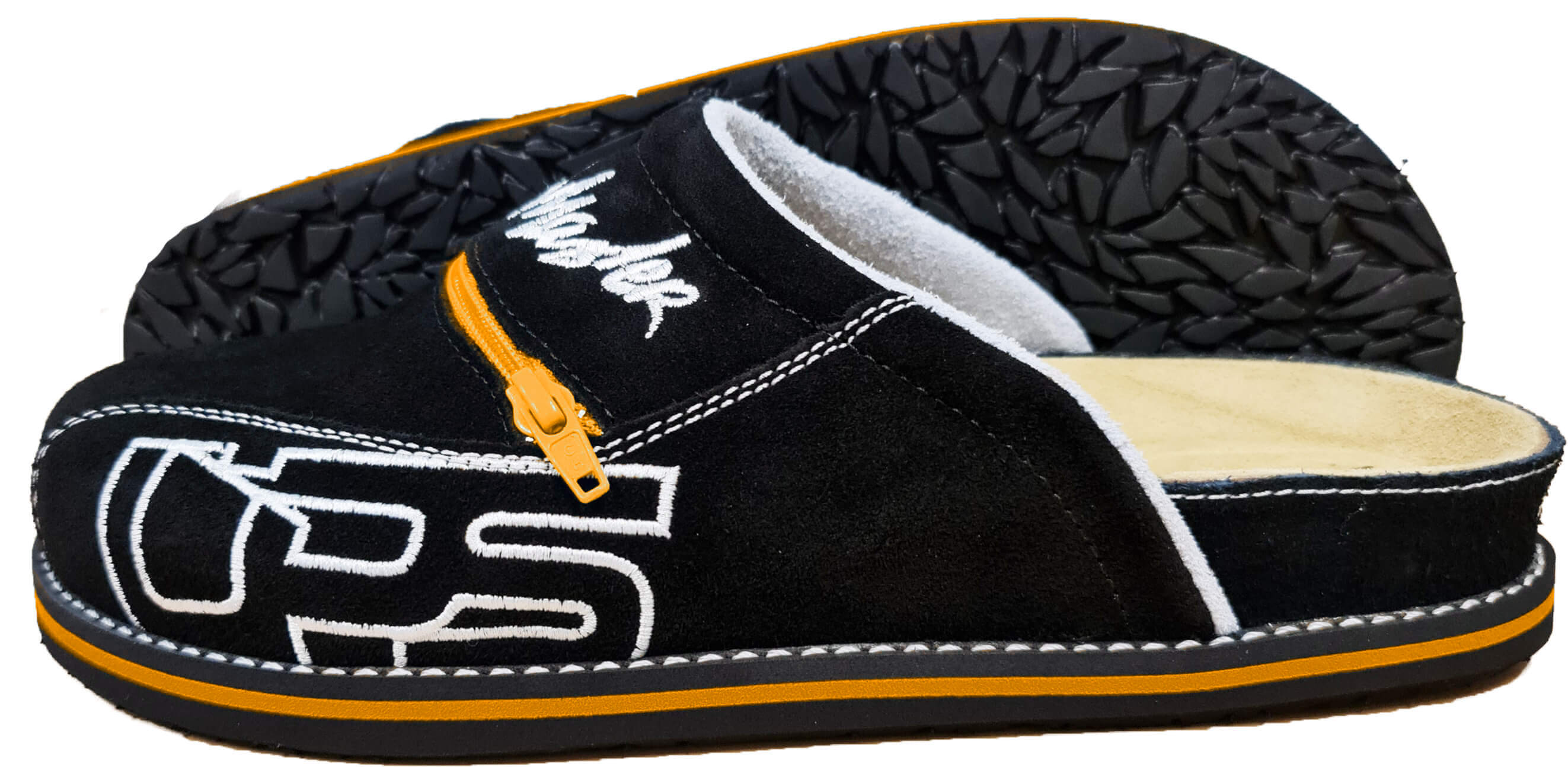 UPS 3054 Pantoffeln in Orange mit einzigartigem Design und anatomischer Form, ideal für Komfort nach dem Sport.