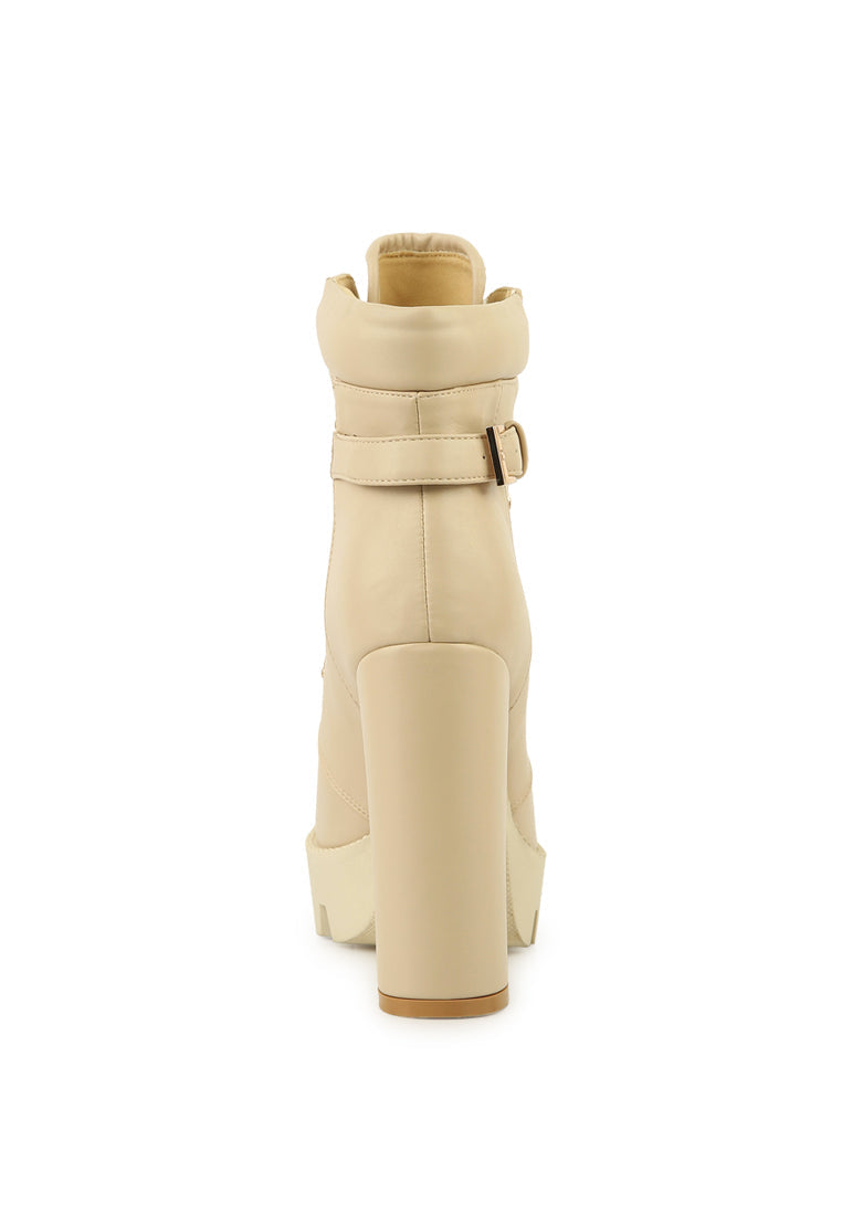 Stylish Willow Combat Boot featuring buckle strap accents and lace-up design, perfect for autumn fashion.