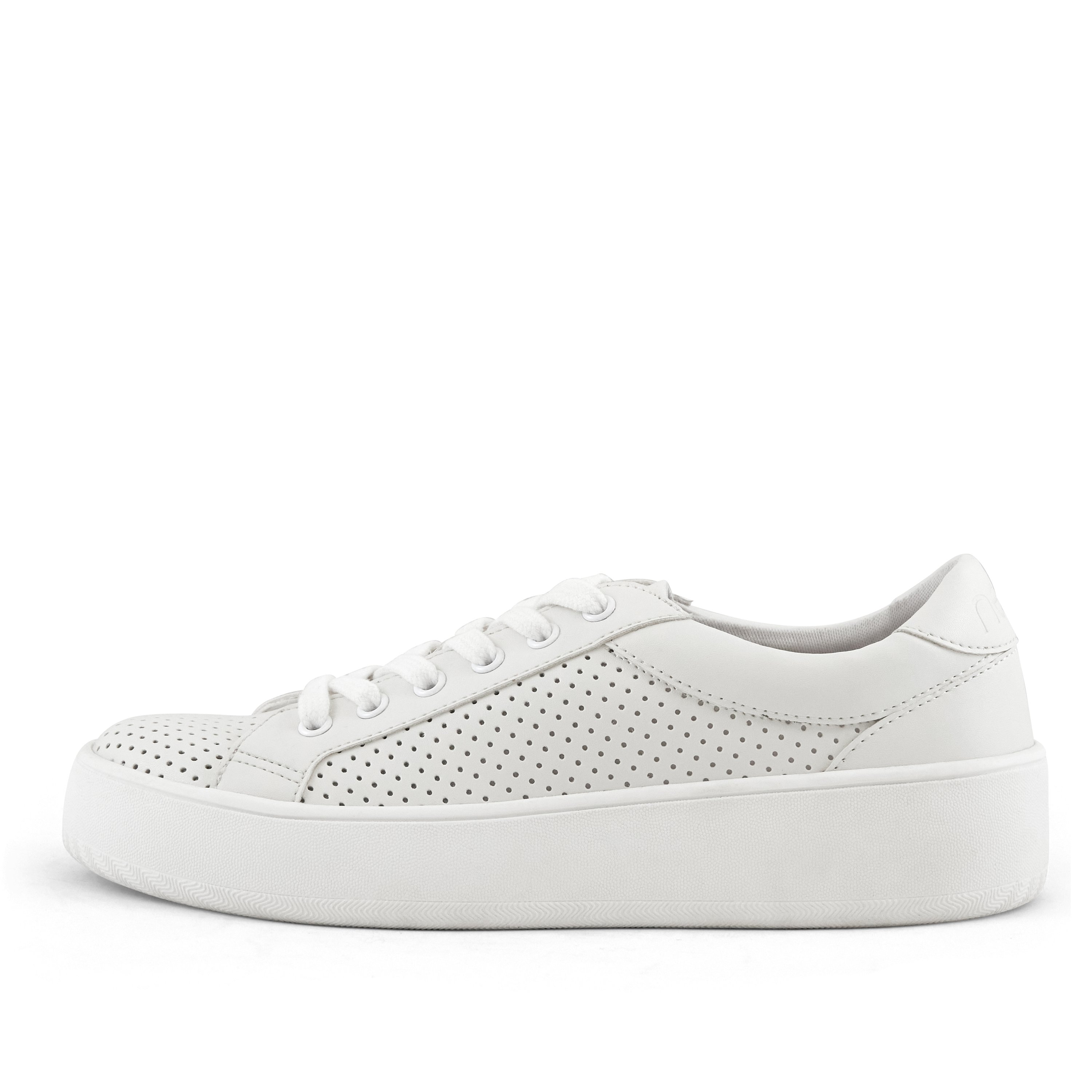 White perforated casual sneaker.