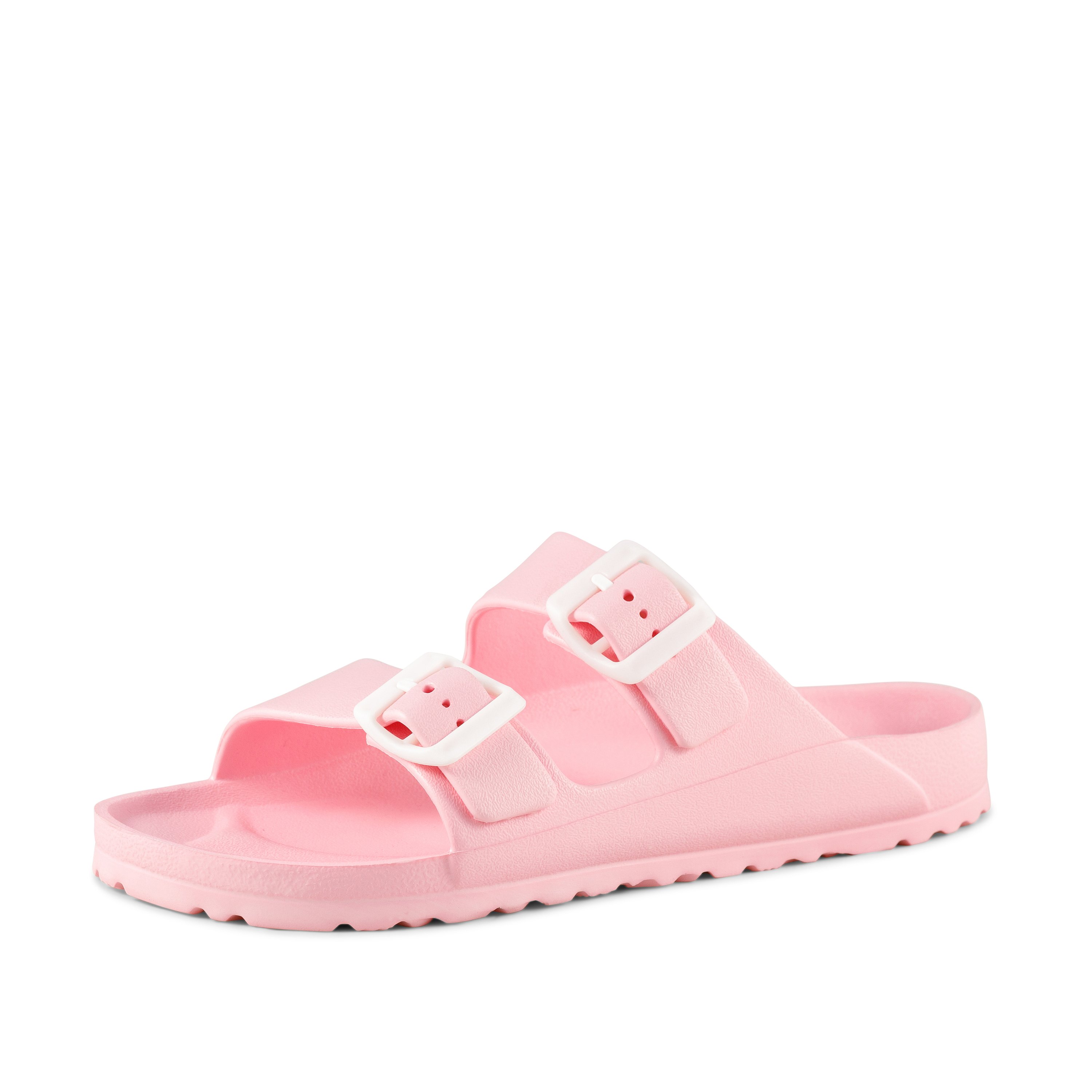 A pair of Women's Sandals Soho Pink featuring double buckled straps and a stylish design, perfect for summer outings.