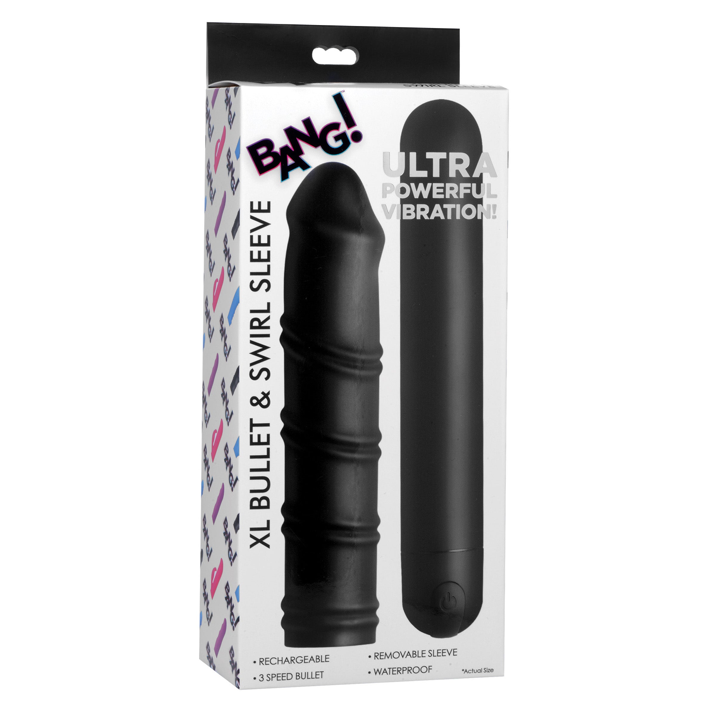 3 Speed XL Bullet with Silicone Swirl Sleeve, featuring a sleek design and textured sleeve for enhanced pleasure.