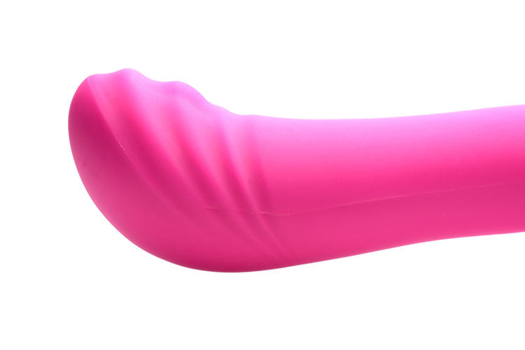 5X G-Charm Moving G-spot Bead Mini Vibe in magenta, showcasing its ergonomic design and textured tip for targeted pleasure.