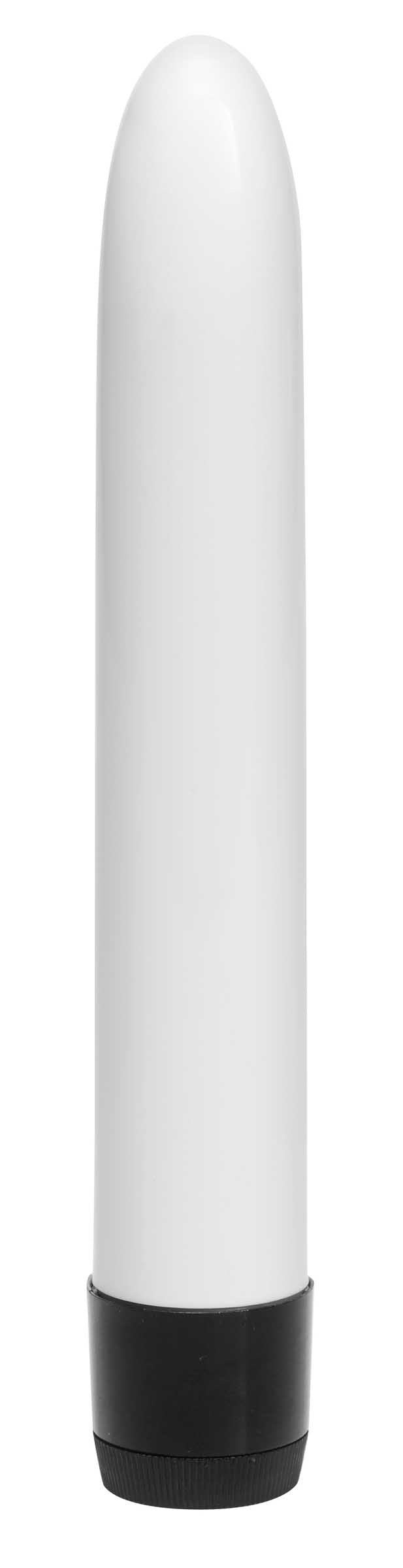 7 Inch Slim Vibe in white, waterproof multi-speed vibrator designed for comfort and pleasure.