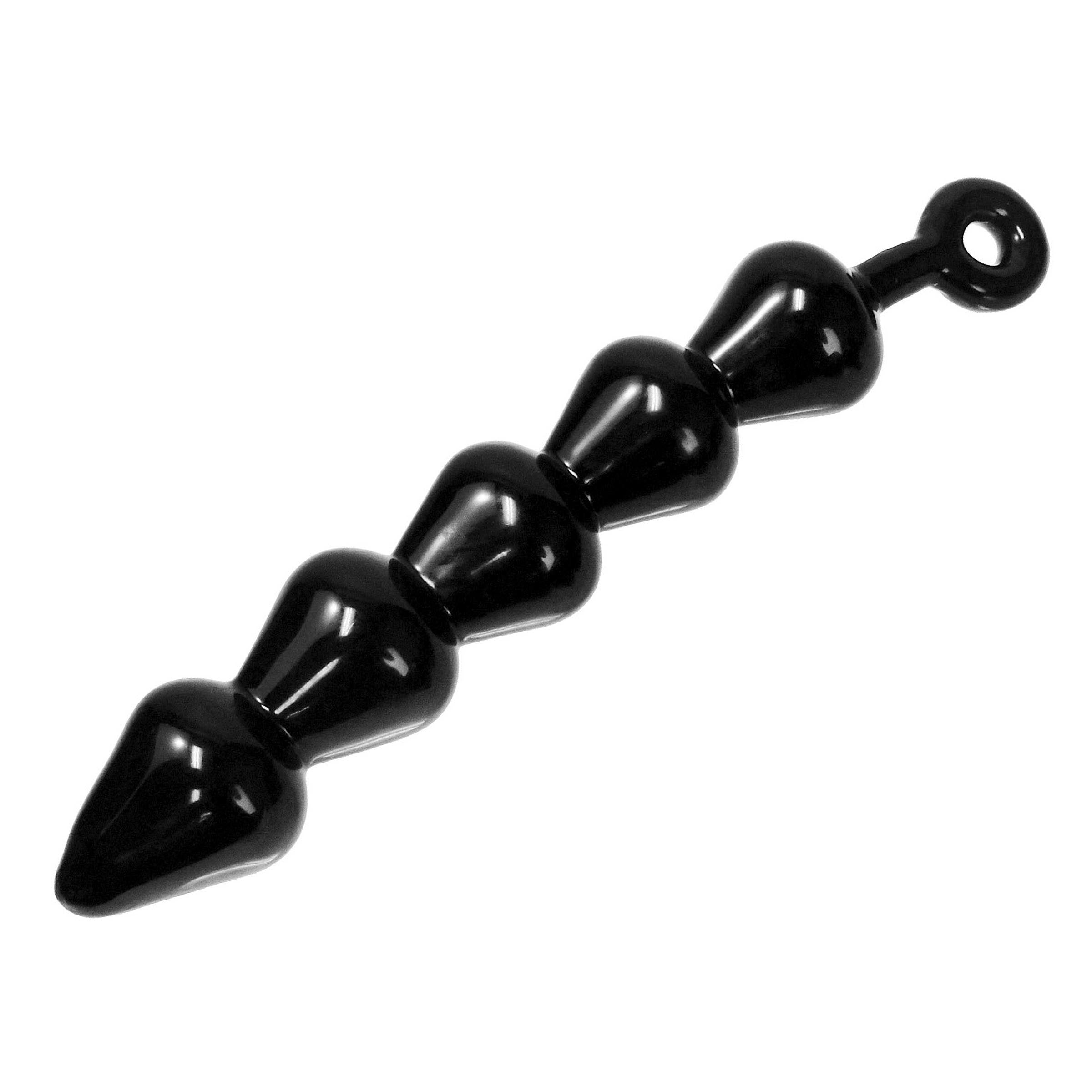 Large Anal Links toy featuring five cone-shaped beads linked together, designed for anal pleasure, made of flexible TPE material.