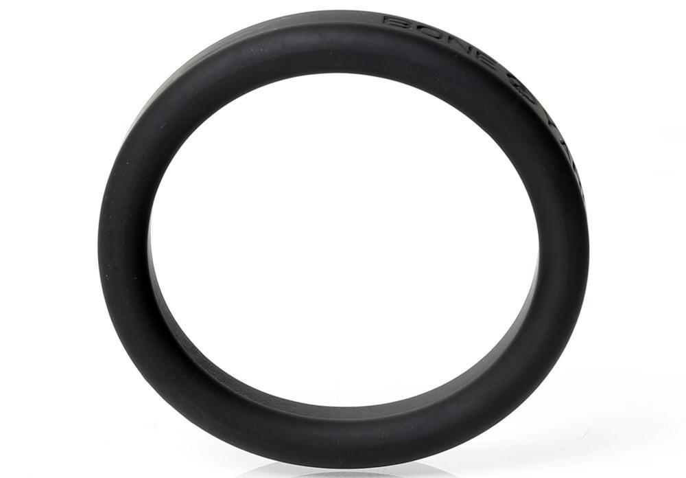 Boneyard Silicone Ring 45mm Black showcasing its sleek design and soft-touch silicone finish, ideal for comfort and durability.