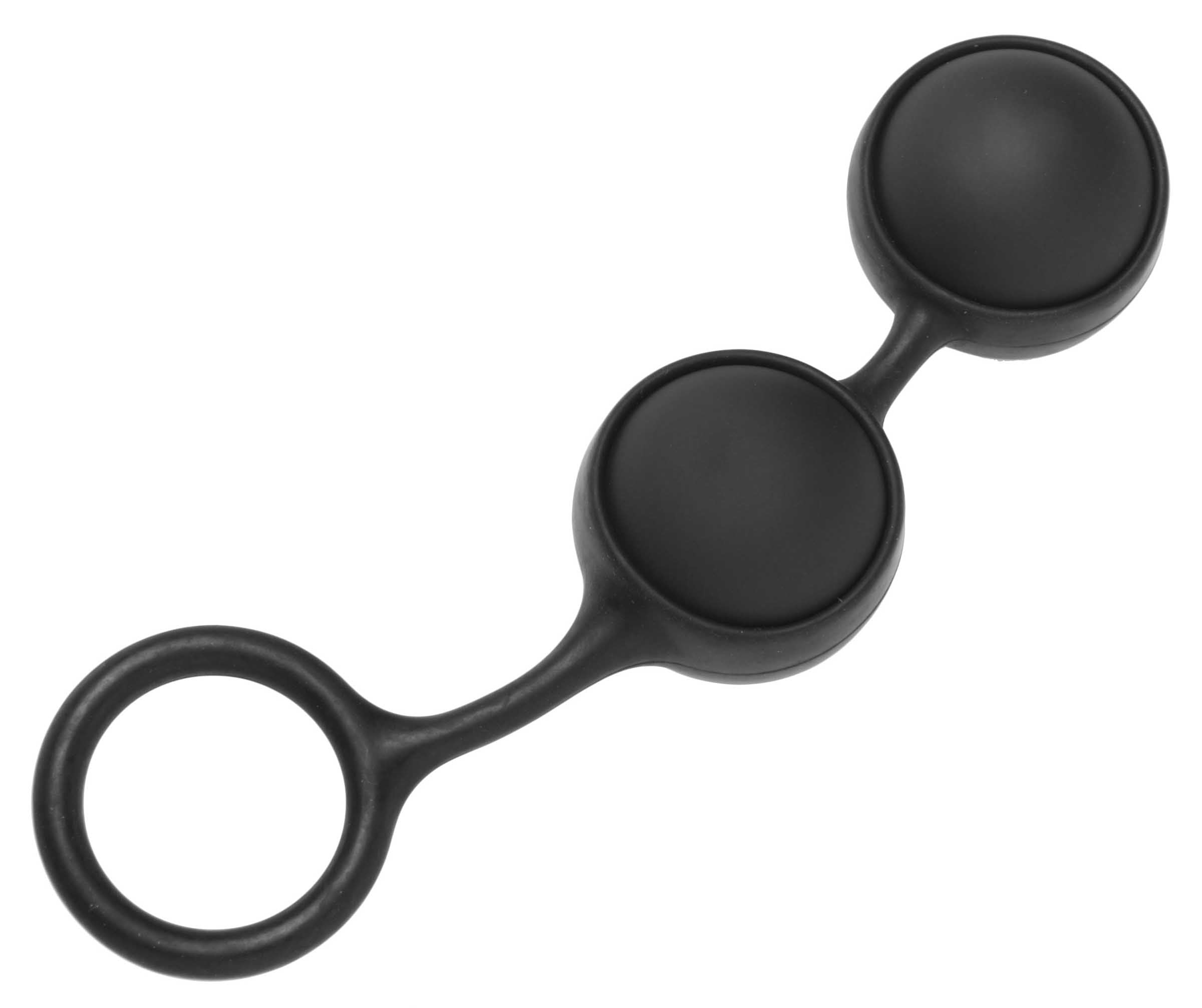 Celeste Silicone Kegel Balls in sleek black design with a pull cord for easy retrieval, showcasing premium silicone material.