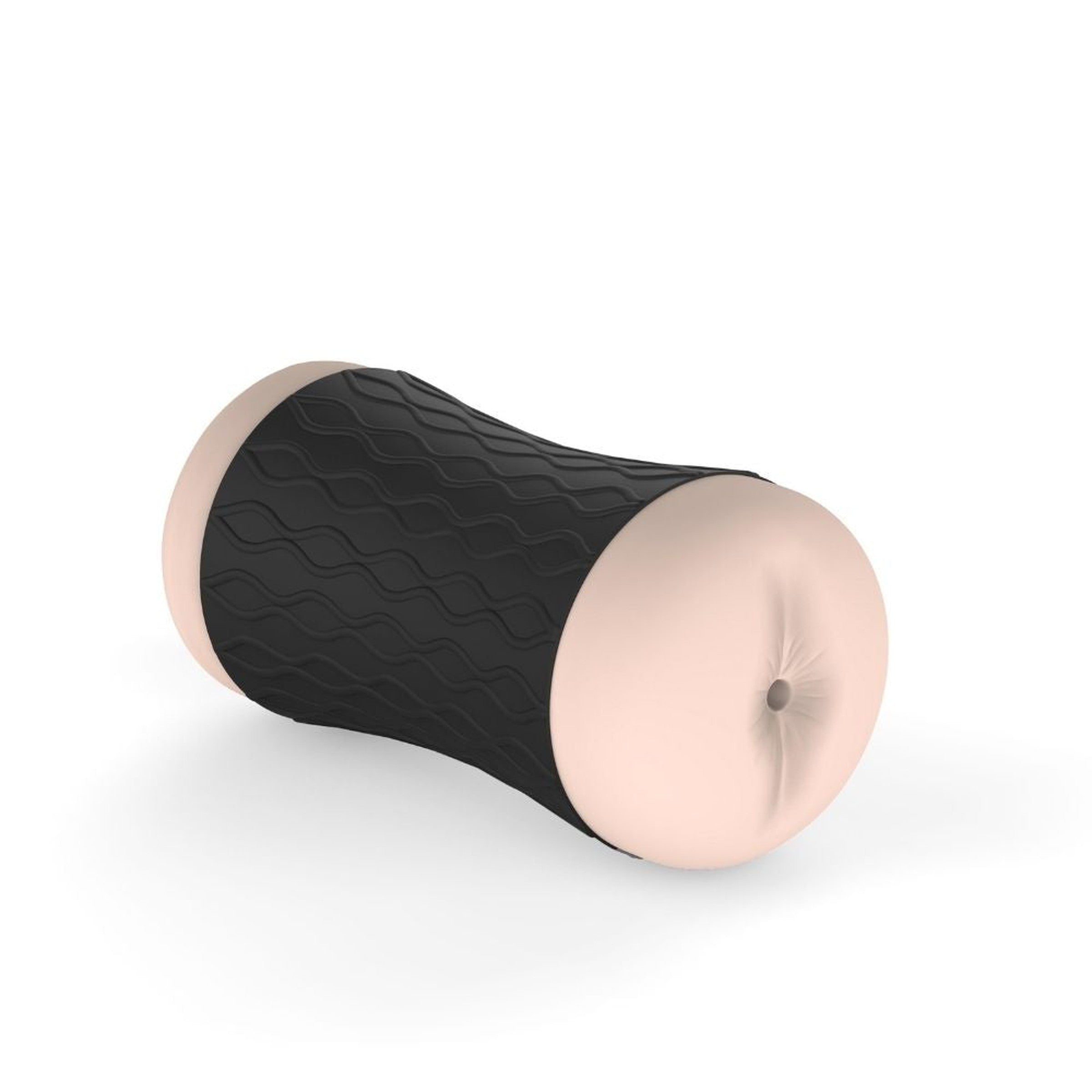 Different Strokes Double Ended Masturbator showcasing dual openings and textured silicone grip for enhanced pleasure.