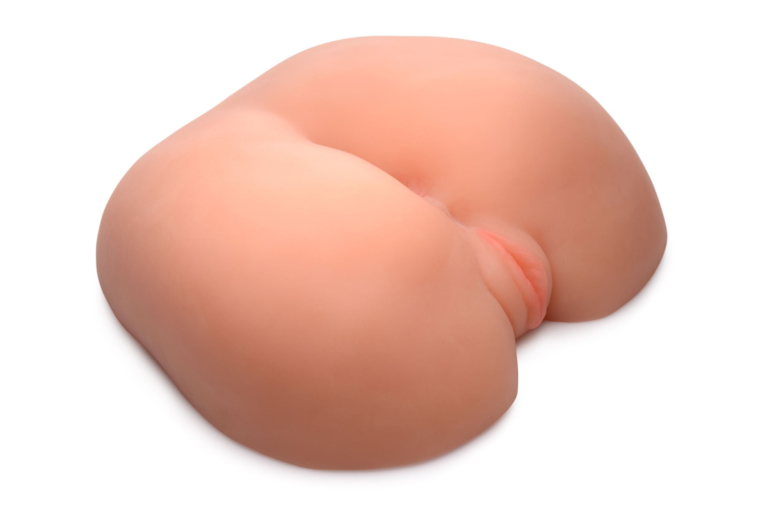 Dive-in Delilah Doggie Style Masturbator showcasing realistic vaginal and anal entries with ribbed texture for enhanced stimulation.