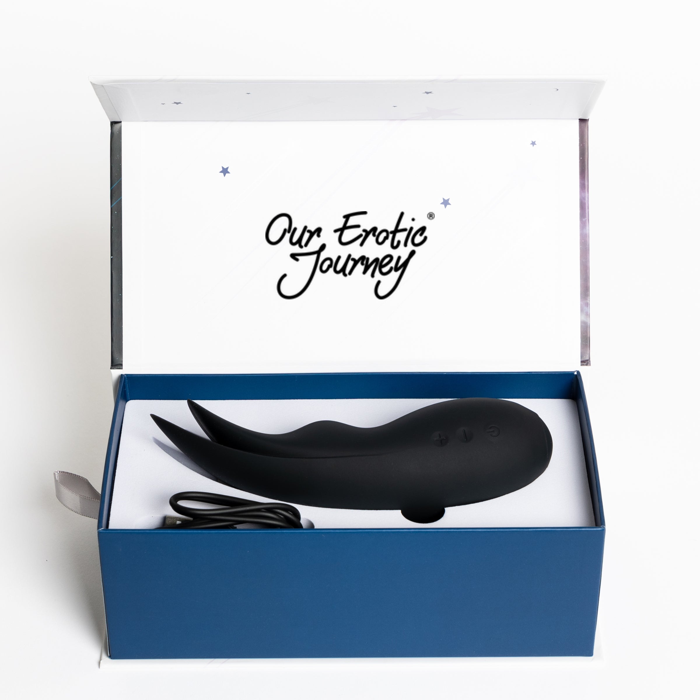 Eclipse Bunny Clitoris Vibrator showcasing its sleek design and dual clitoral tips, perfect for enhancing pleasure.