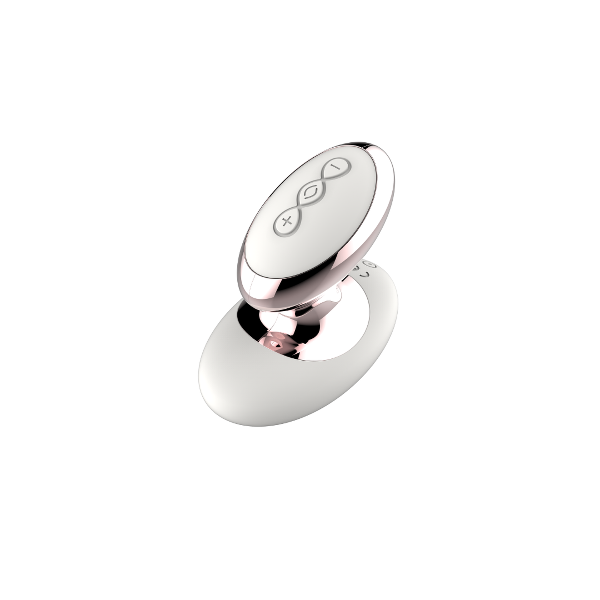Enchantress Palm Massager in soft silicone and ABS plastic, showcasing its sleek design and ergonomic shape.