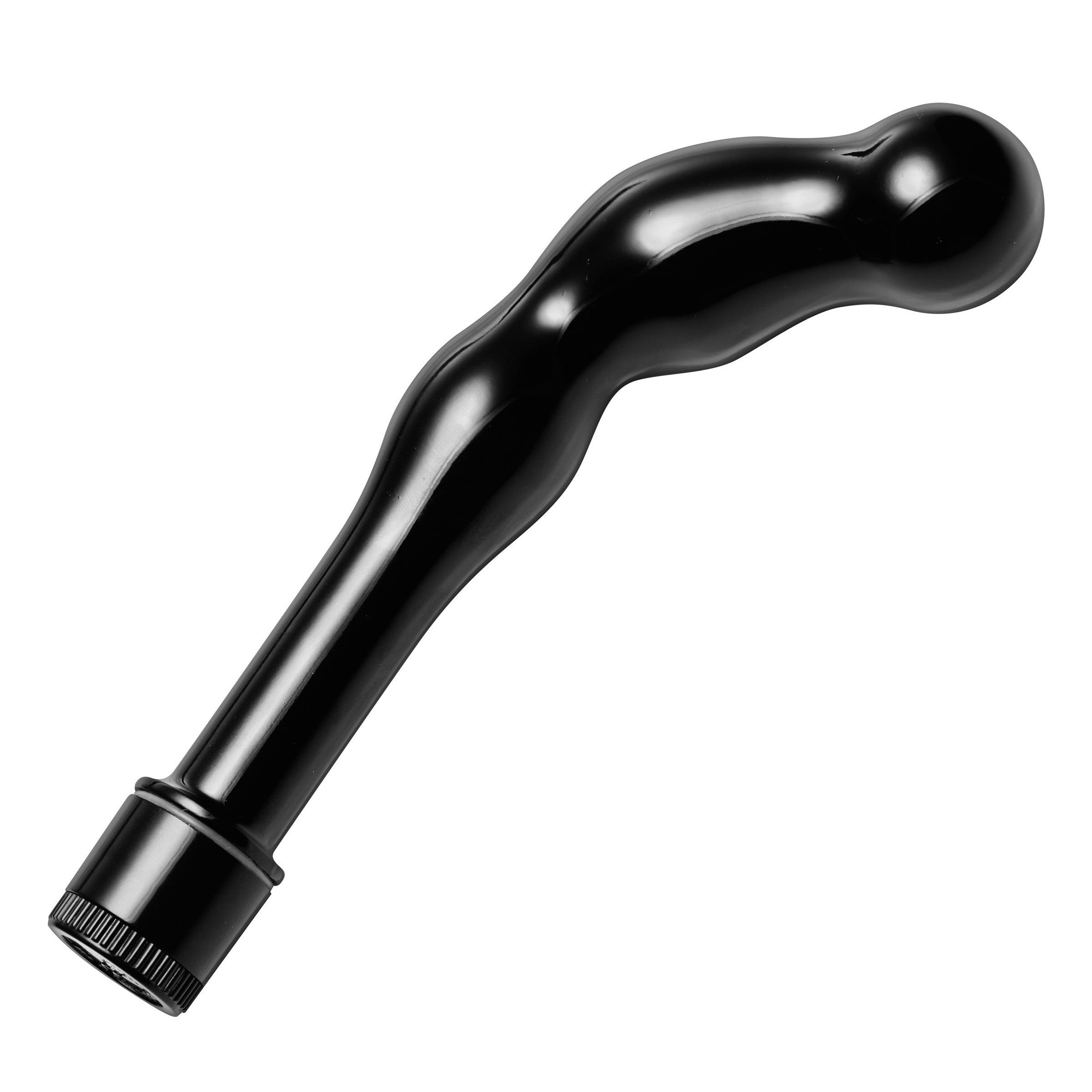 Ergo P-Spot Vibe in black, designed for prostate stimulation with a curved tip and smooth surface.