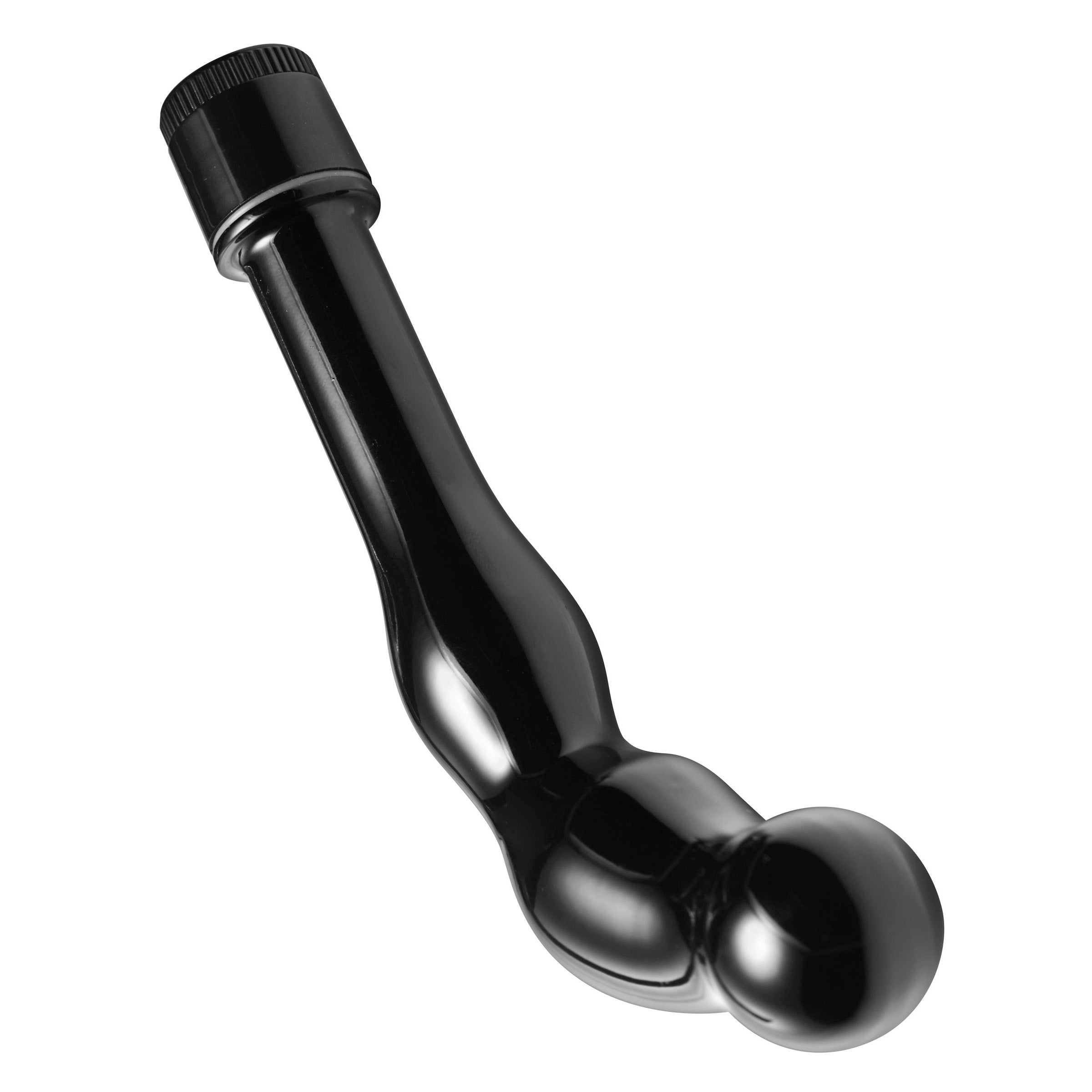Ergo P-Spot Vibe in black, designed for prostate stimulation with a curved tip and smooth surface.