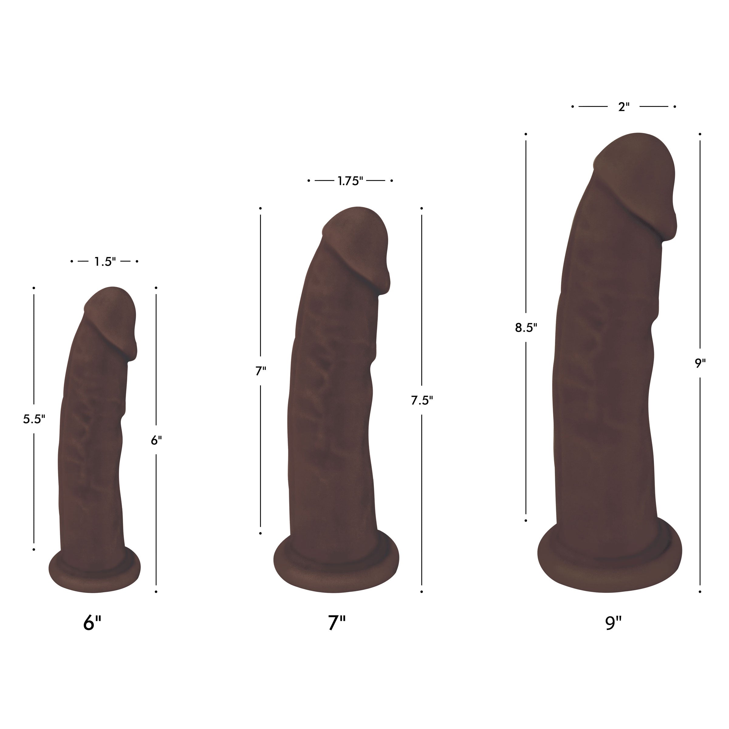 Fleshstixxx 6 Inch Silicone Dildo in dark color, showcasing its realistic design and strong suction cup base.