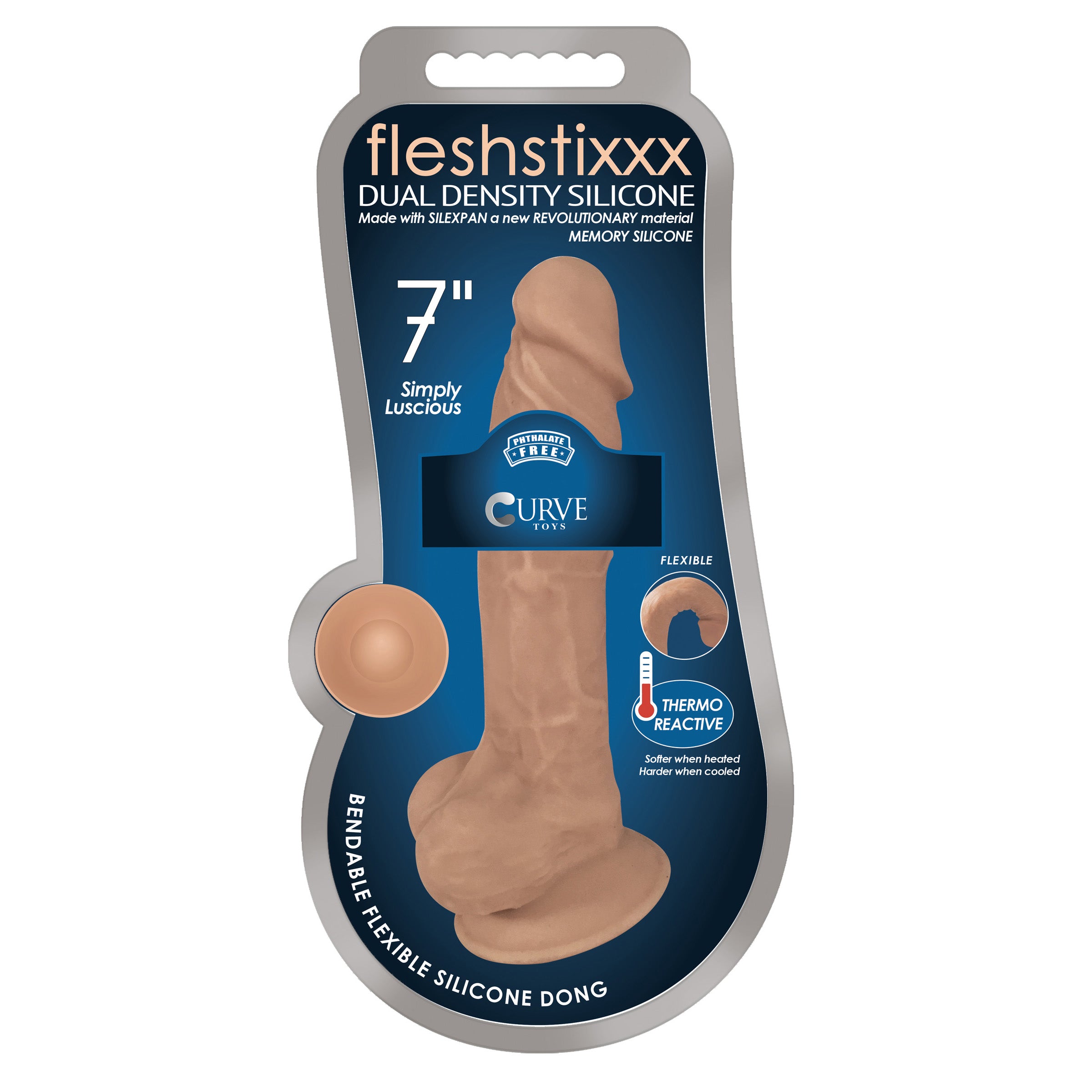 Fleshstixxx 7 Inch Silicone Dildo with Balls, featuring realistic design and strong suction cup base.