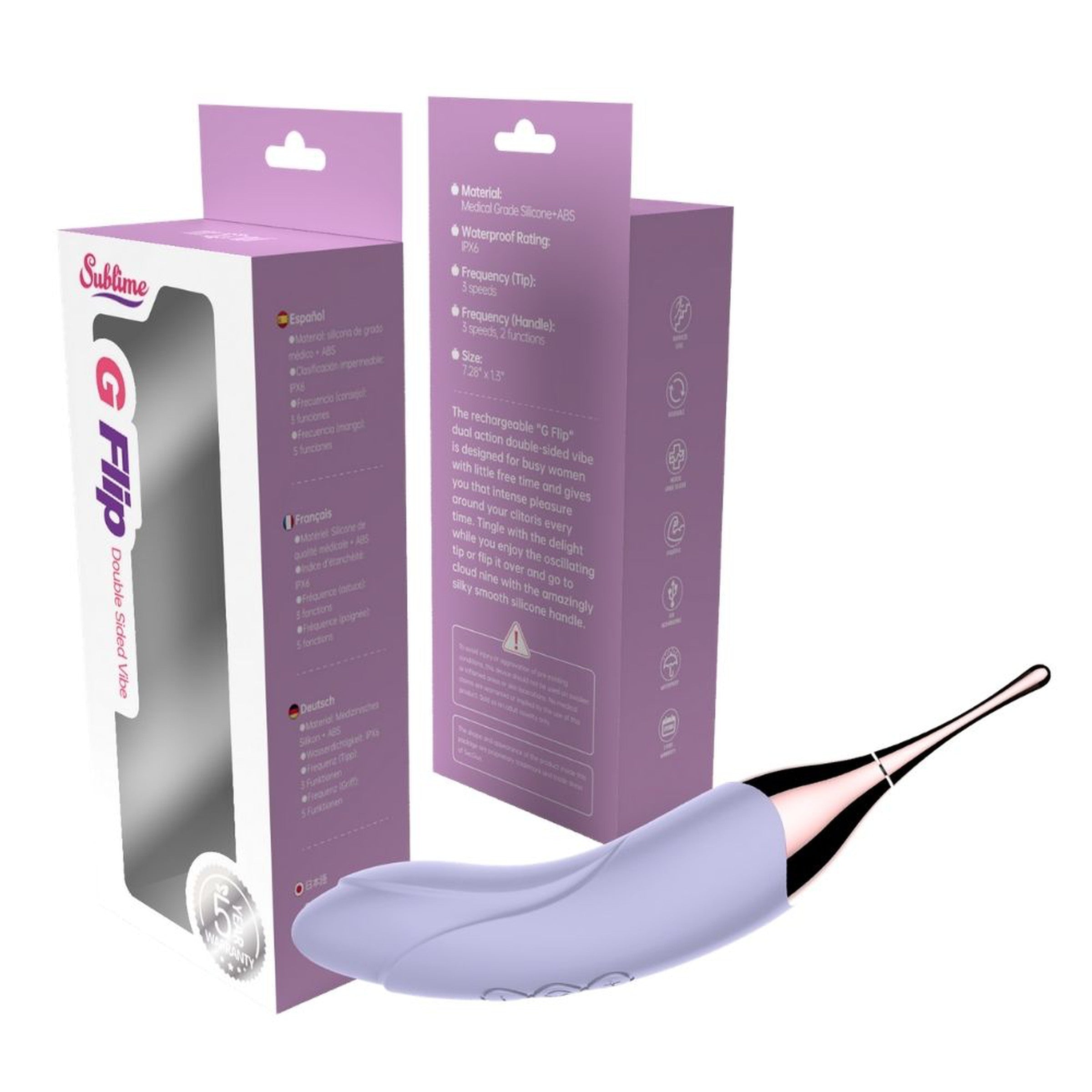 G Flip Double Sided Clitoral Vibrator in sleek design, showcasing its silicone material and dual-action features.