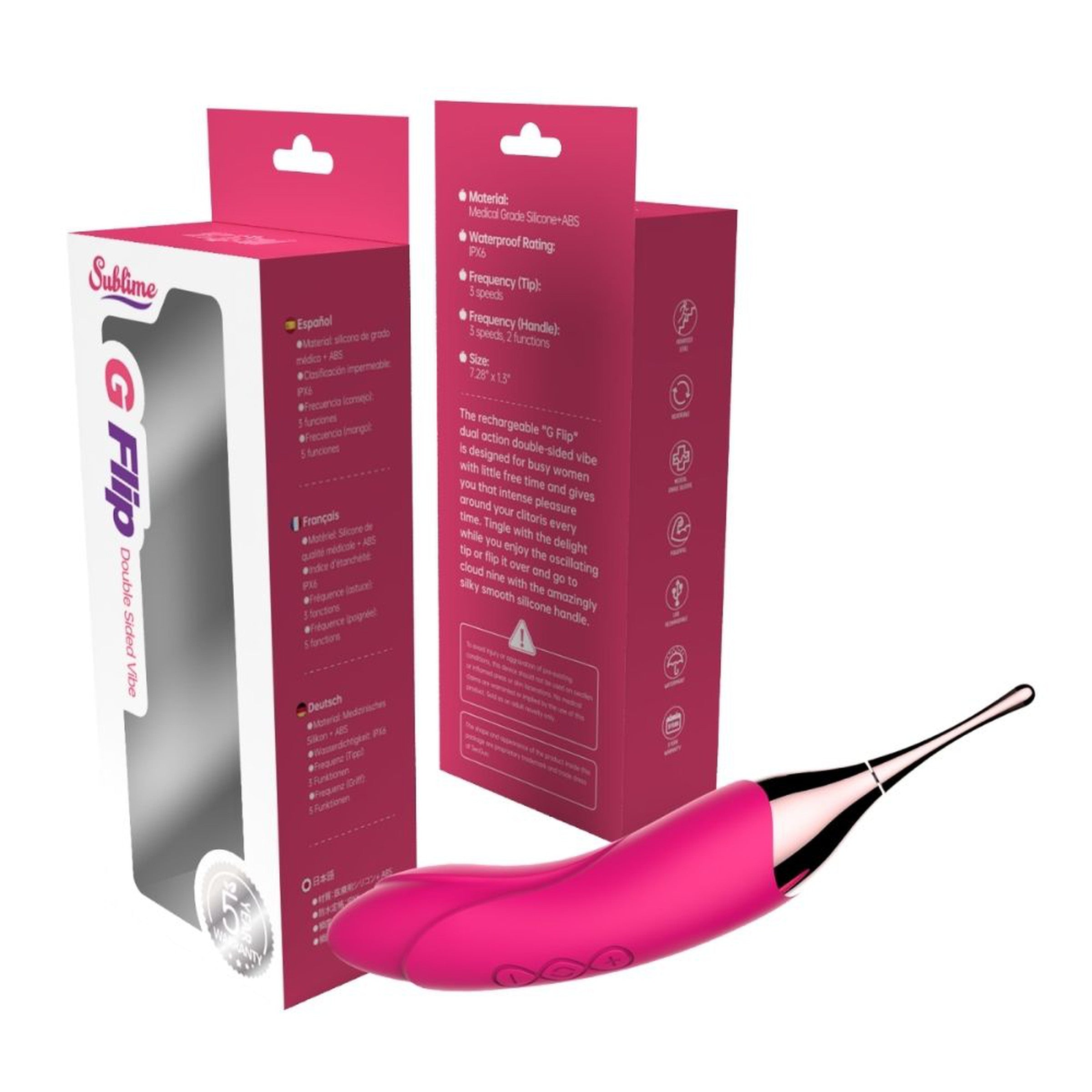 G Flip Double Sided Clitoral Vibrator in sleek design, showcasing its silicone material and dual-action features.
