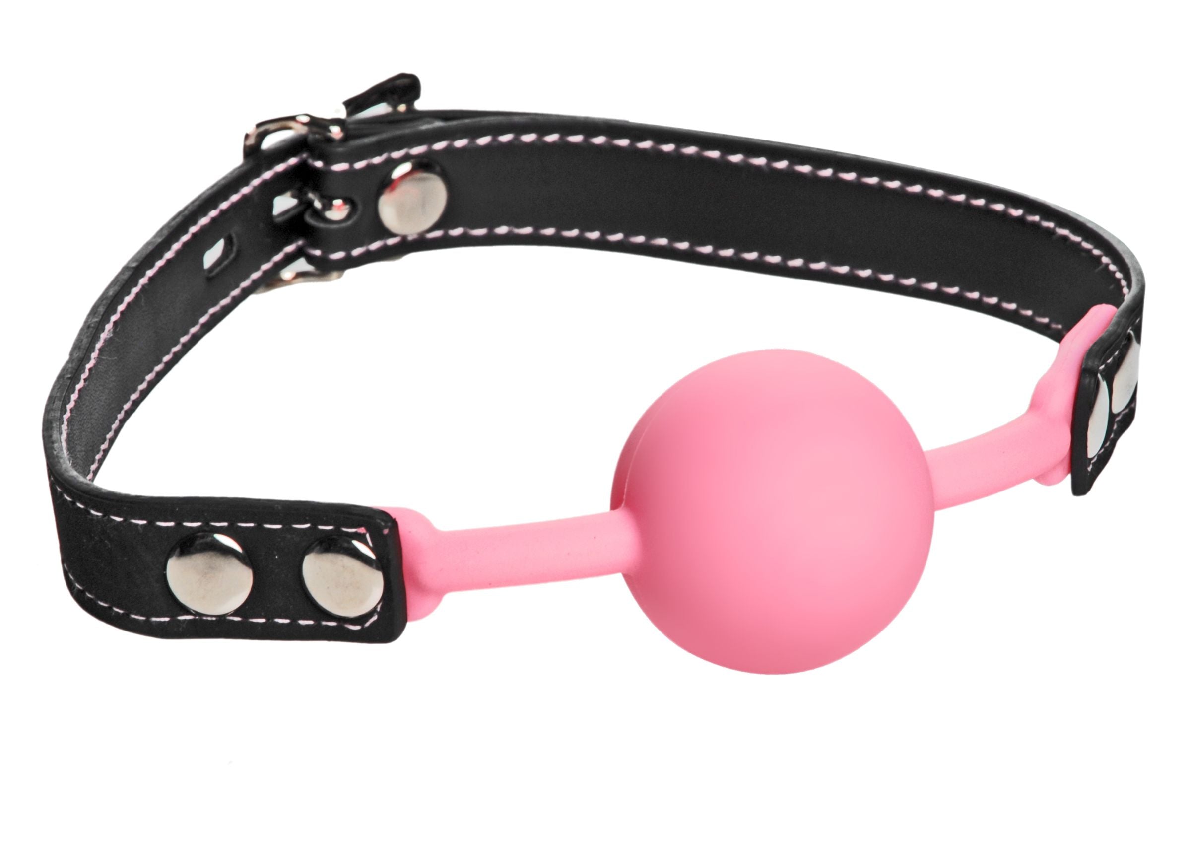 Glow Gag Glow in the Dark Silicone Ball Gag in pink, featuring a locking mechanism and adjustable straps for comfort.